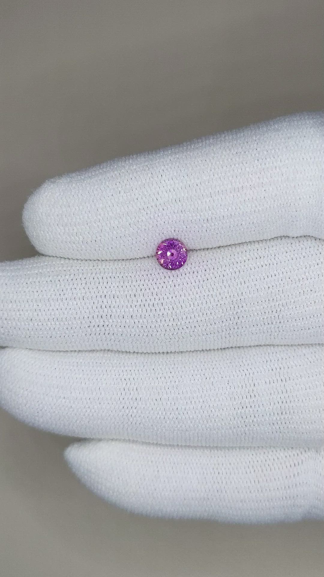 0.57 Ct. Purplish Pink Sapphire from Ceylon (Sri Lanka) Size Video