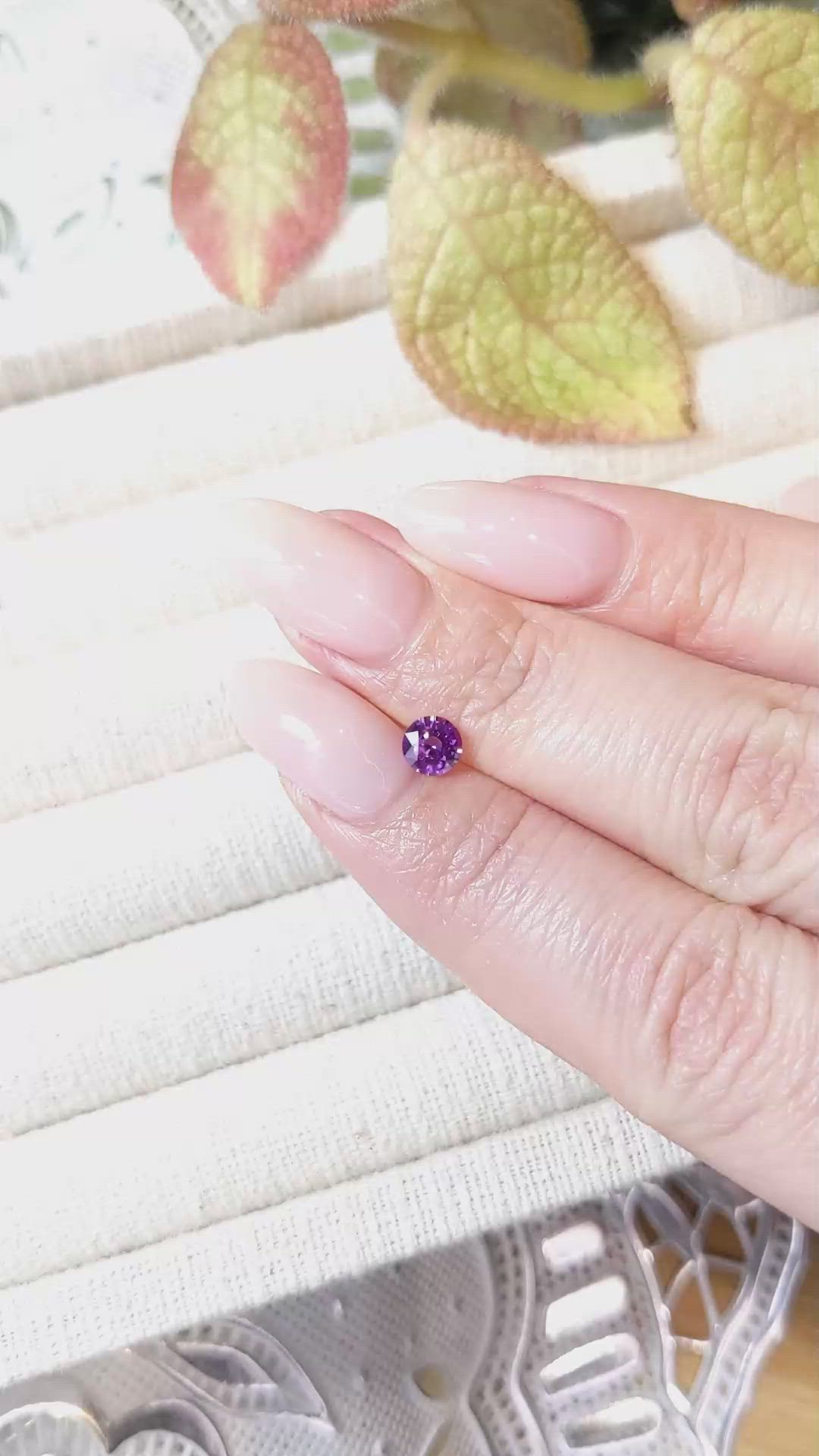 0.57 Ct. Purplish Pink Sapphire from Ceylon (Sri Lanka) Size Video