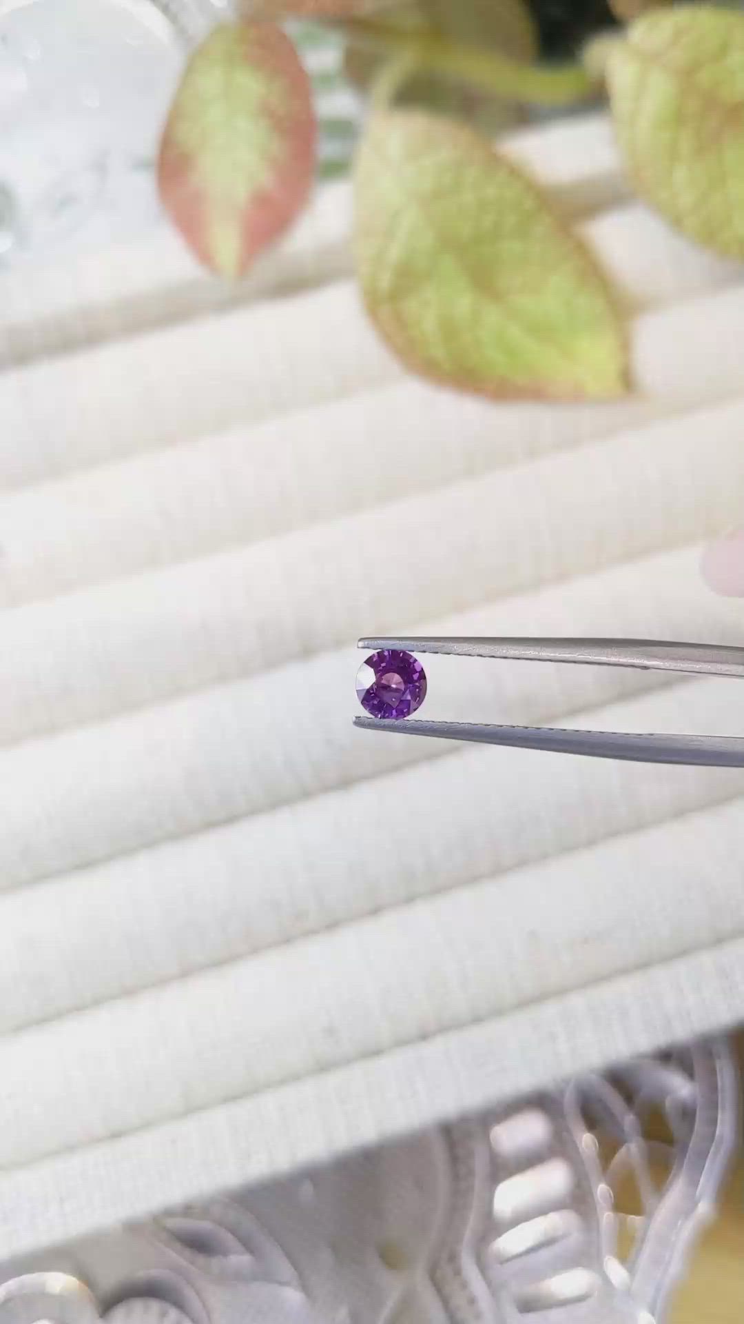 0.57 Ct. Purplish Pink Sapphire from Ceylon (Sri Lanka) Size Video