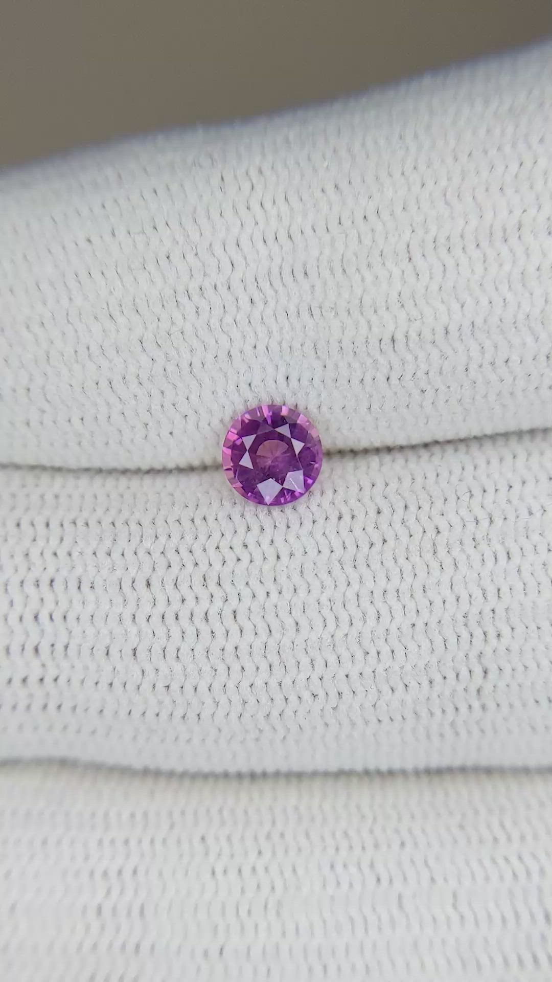 0.57 Ct. Purplish Pink Sapphire from Ceylon (Sri Lanka) Size Video