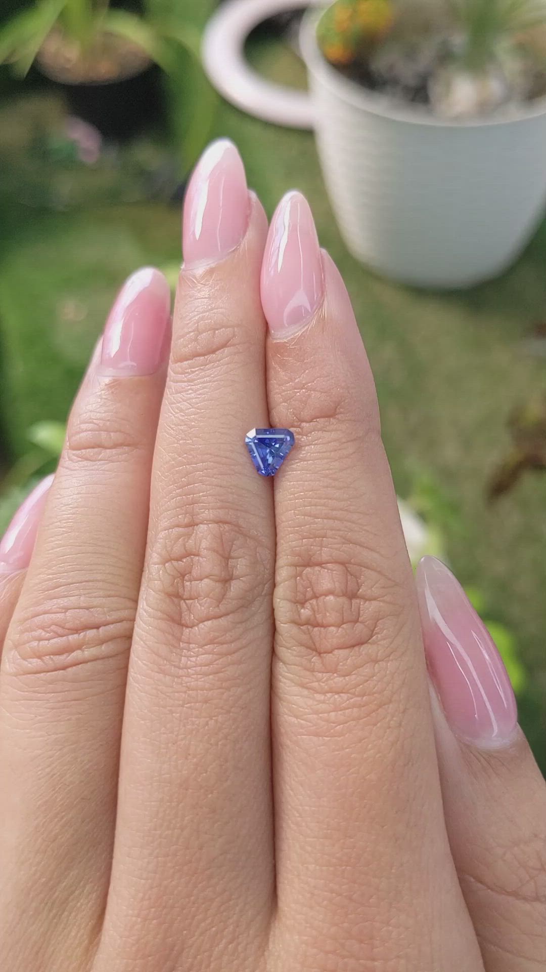 0.66 Ct. Blue Sapphire from Ceylon (Sri Lanka) Size Video