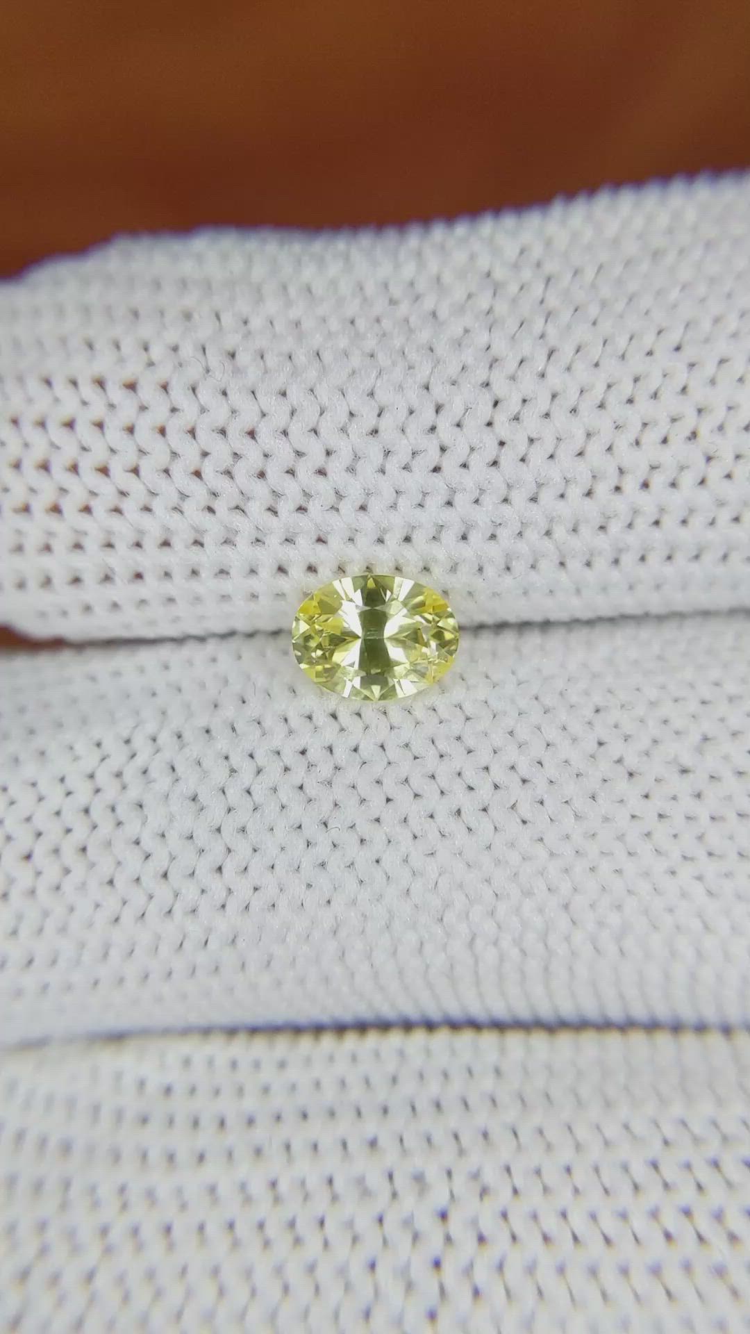 0.82 Ct. Yellow Sapphire from Ceylon (Sri Lanka) Size Video