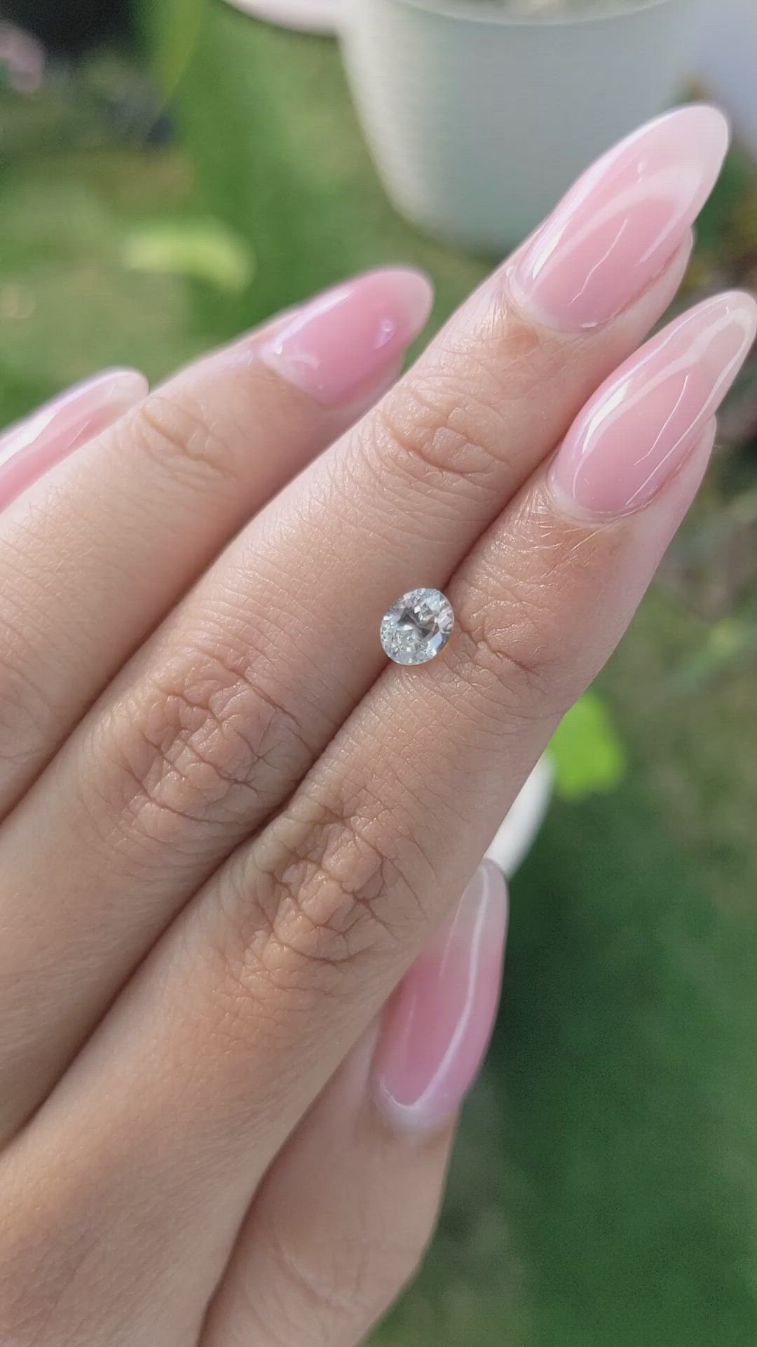 0.86 Ct. White Sapphire from Ceylon (Sri Lanka) Size Video