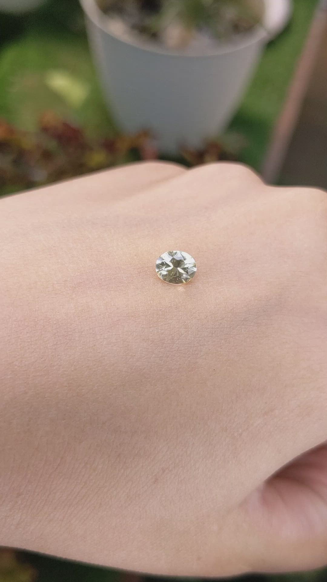 0.78 Ct. Greenish Yellow Sapphire from Ceylon (Sri Lanka) Size Video