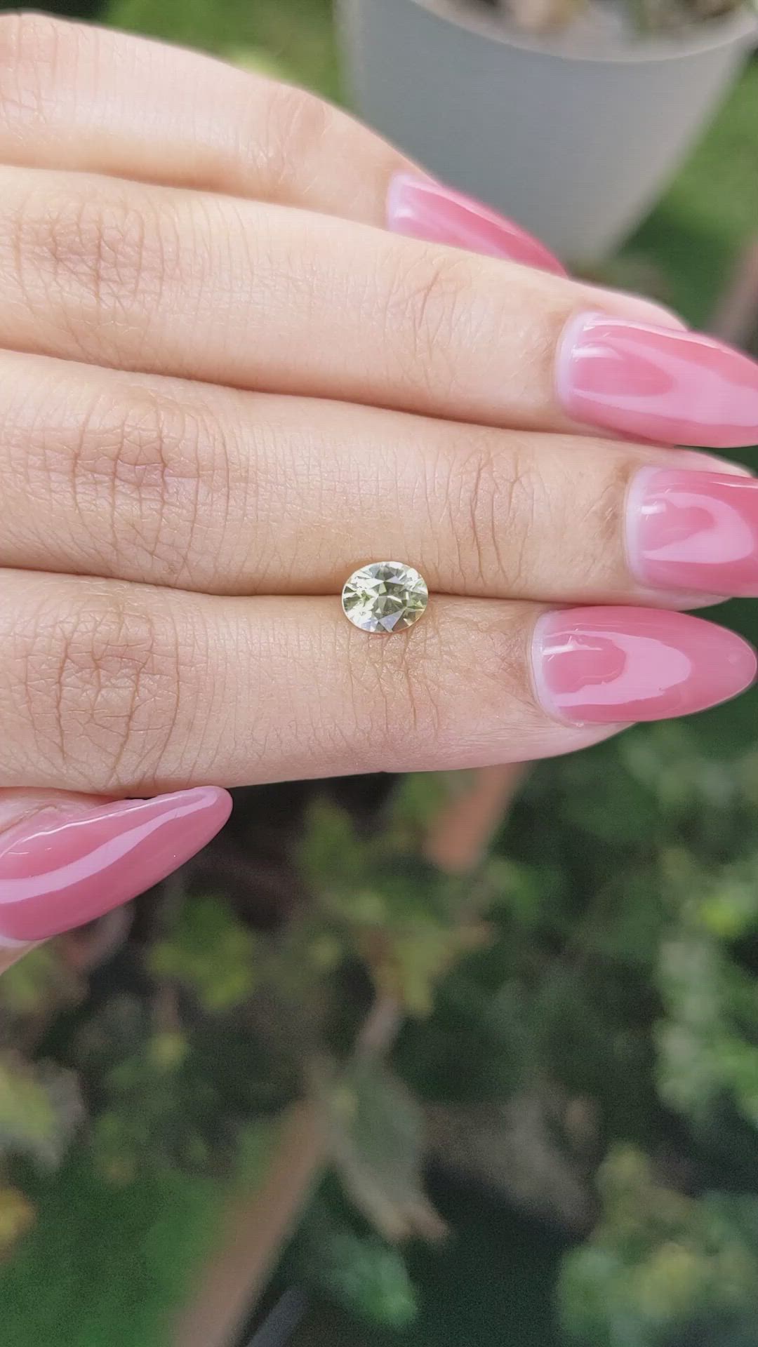 0.78 Ct. Greenish Yellow Sapphire from Ceylon (Sri Lanka) Size Video