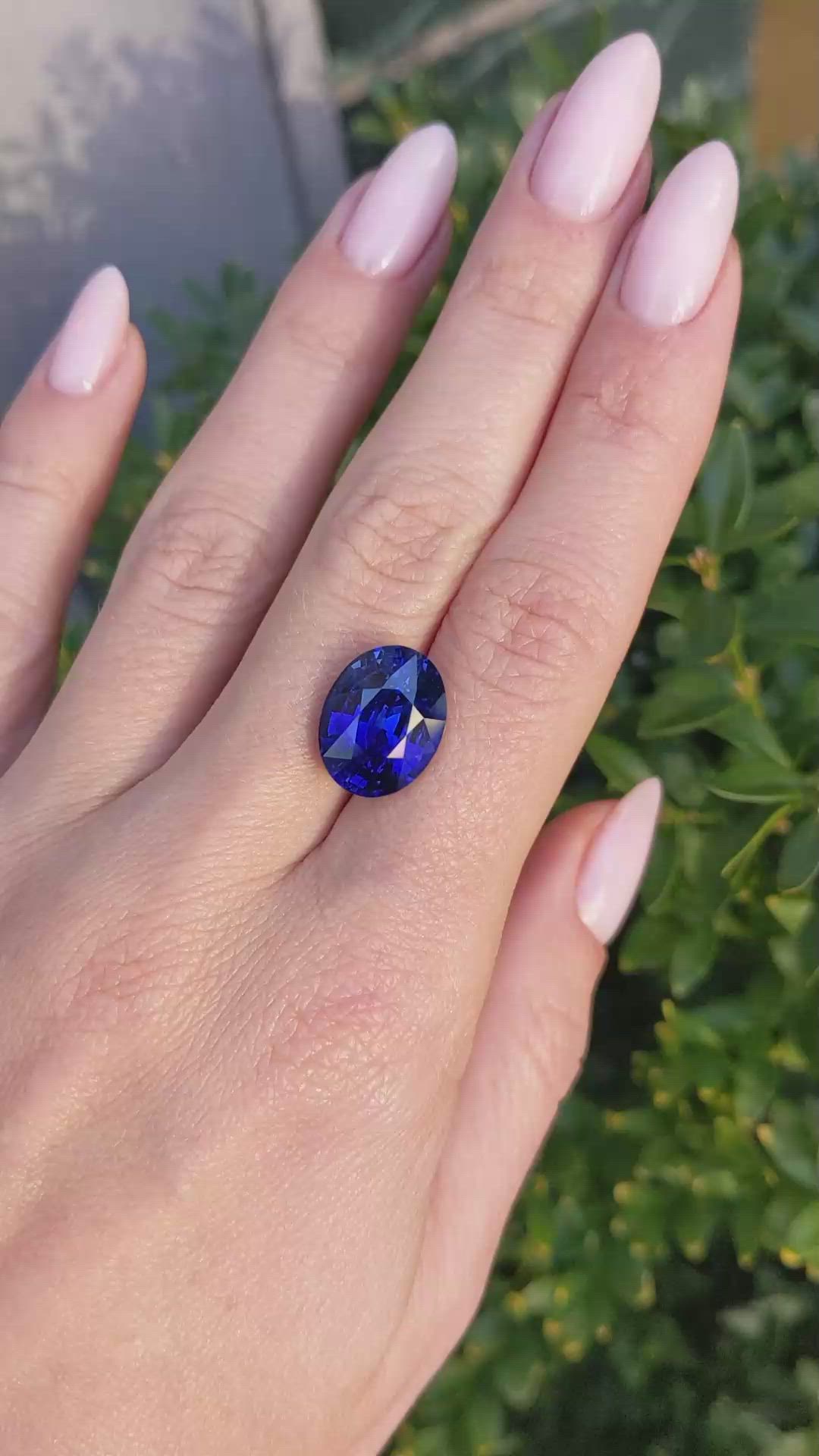 9.90 Ct. Blue Sapphire from Ceylon (Sri Lanka) Size Video