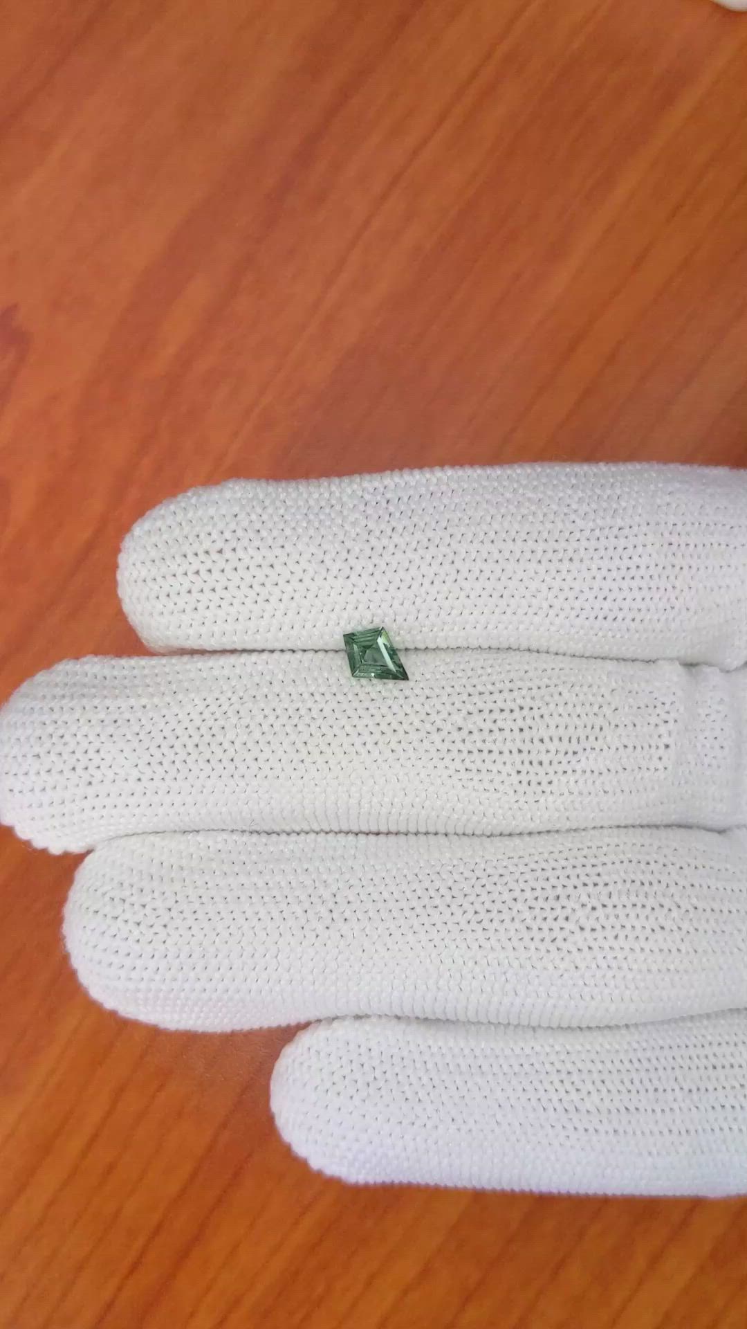 0.50 Ct. Green Sapphire from Madagascar Size Video
