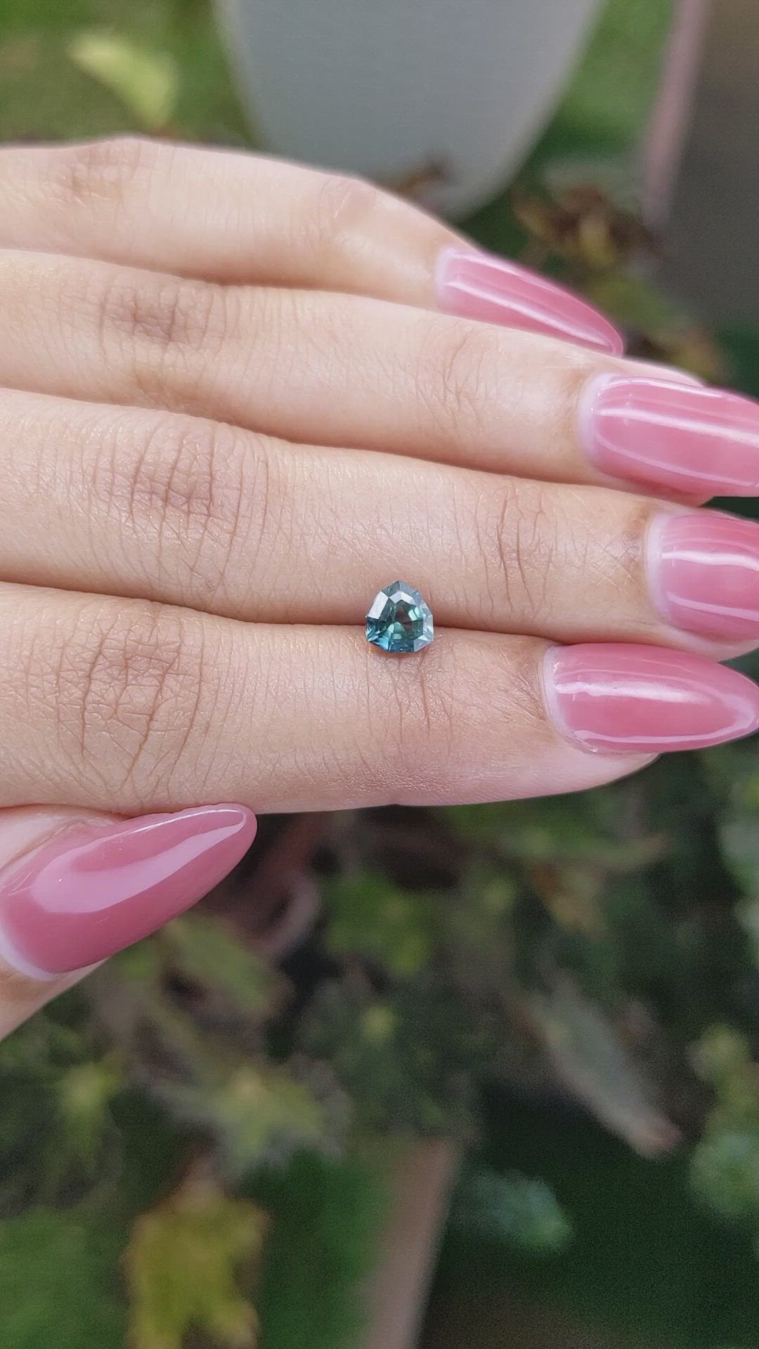 0.89 Ct. Bluish Green Sapphire from Madagascar Size Video