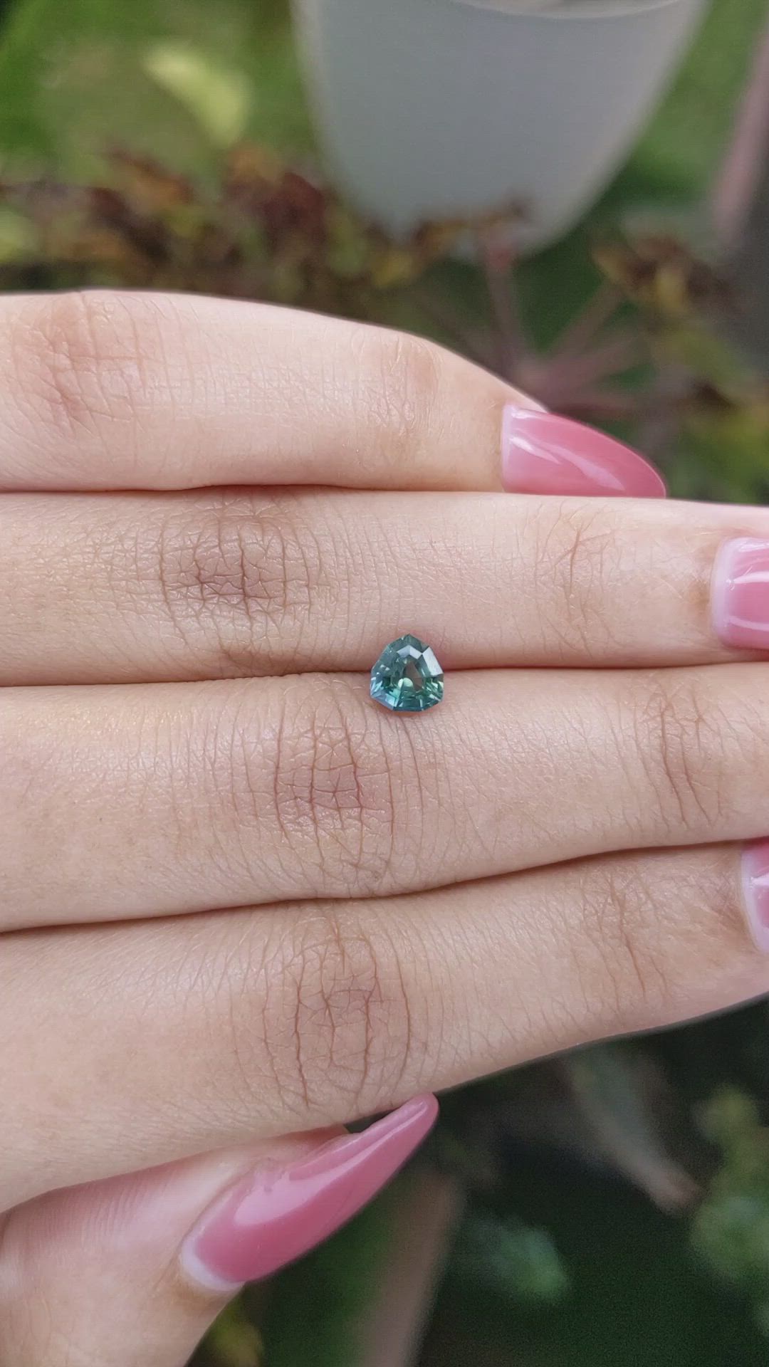 0.89 Ct. Bluish Green Sapphire from Madagascar Size Video