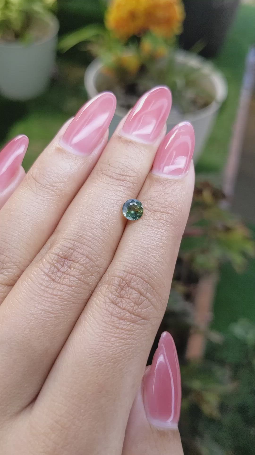 0.74 Ct. Yellowish Green Sapphire from Madagascar Size Video