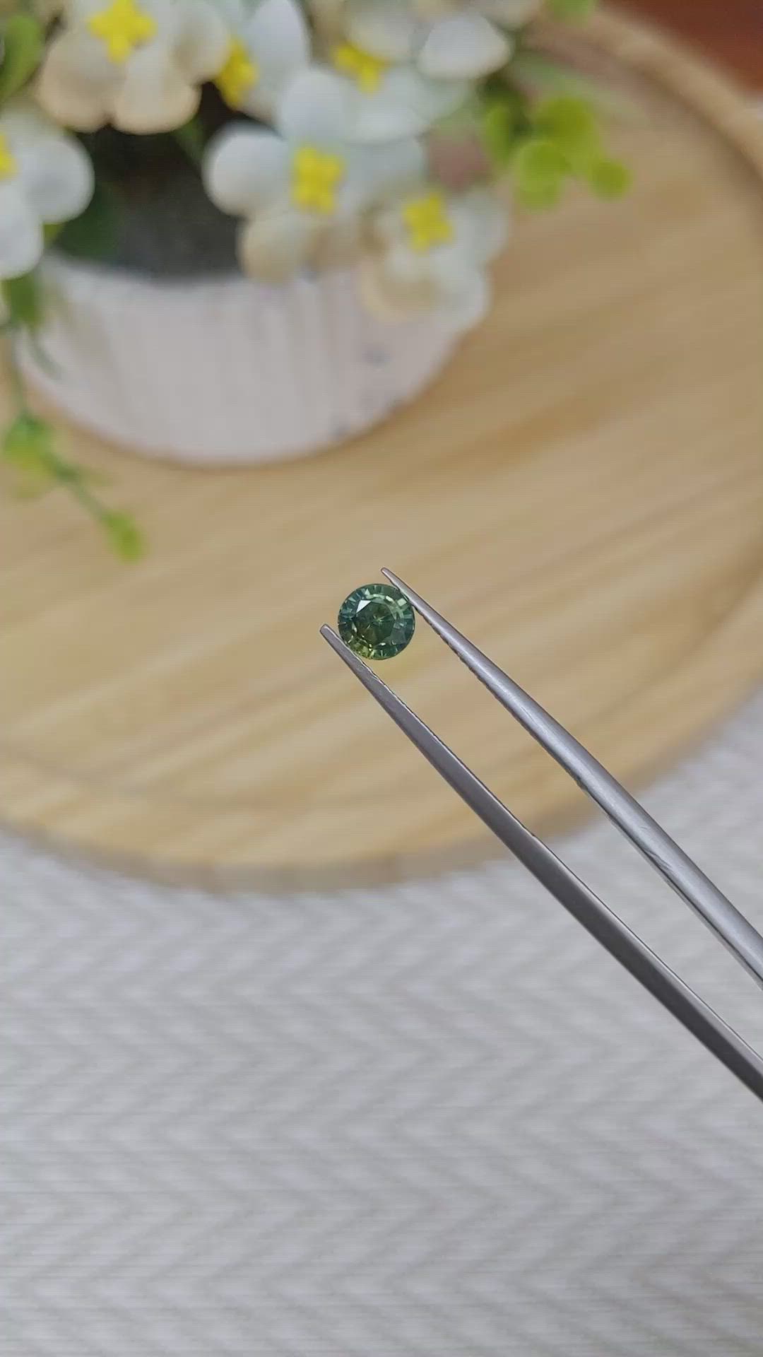 0.74 Ct. Yellowish Green Sapphire from Madagascar Size Video