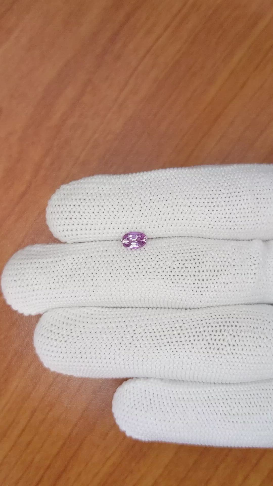 0.52 Ct. Pinkish Purple Sapphire from Madagascar Size Video