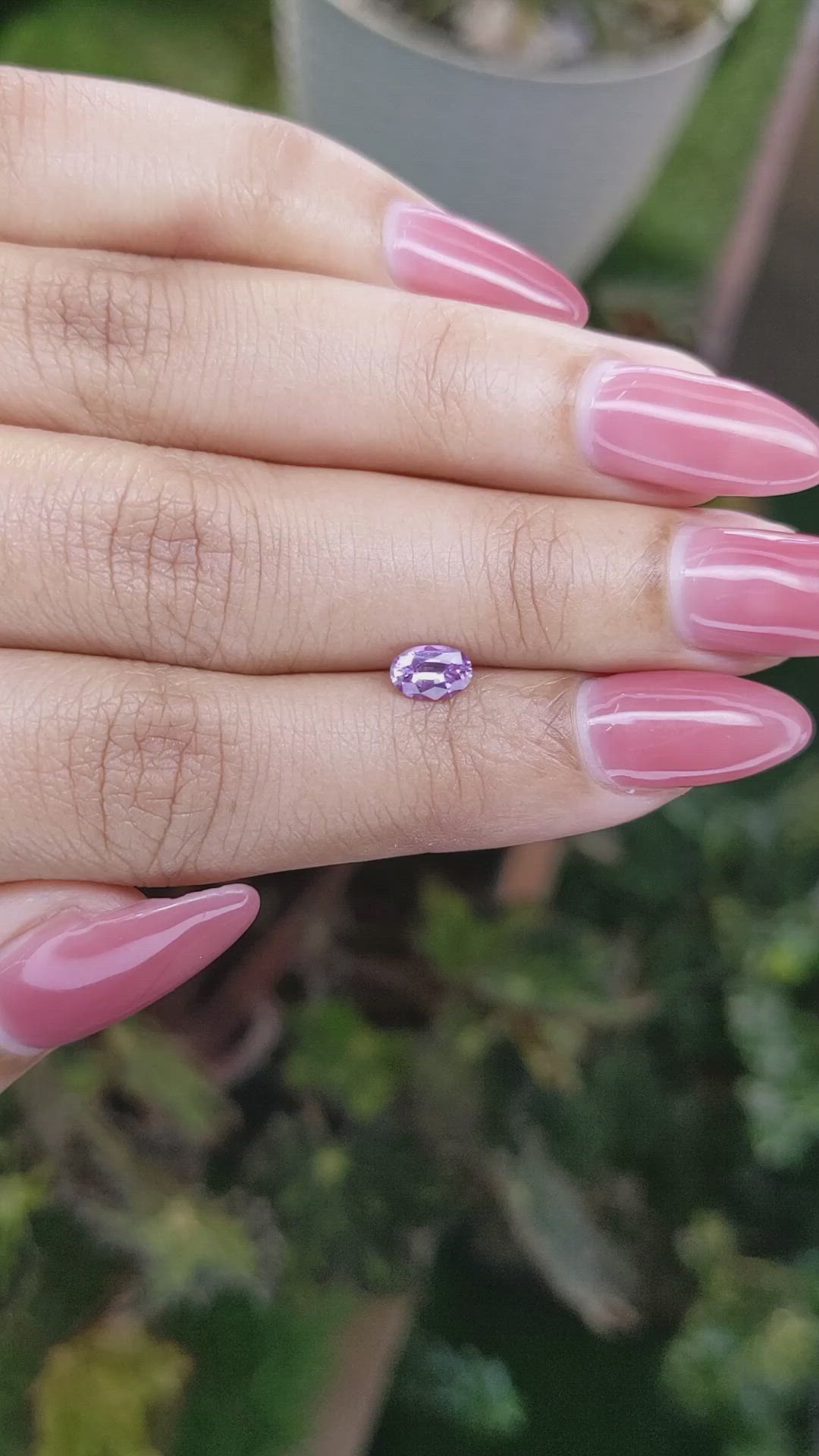 0.52 Ct. Pinkish Purple Sapphire from Madagascar Size Video