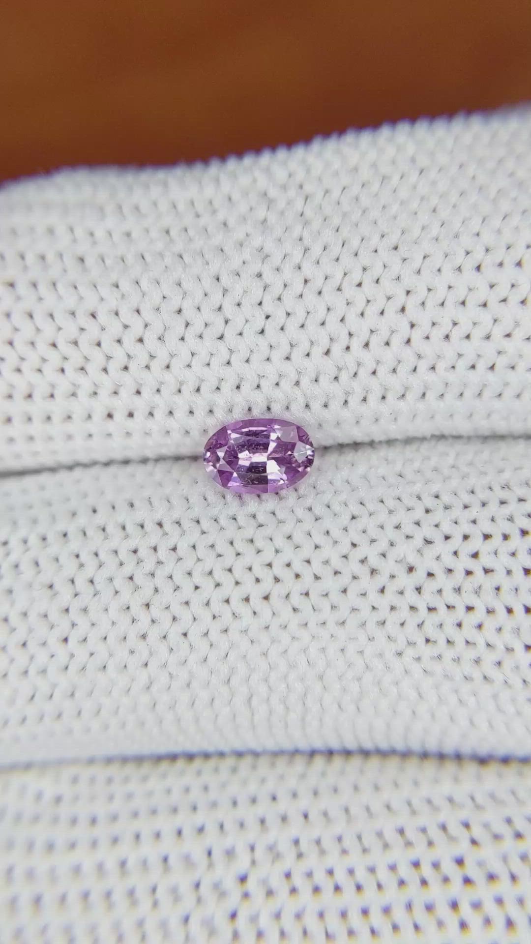 0.52 Ct. Pinkish Purple Sapphire from Madagascar Size Video