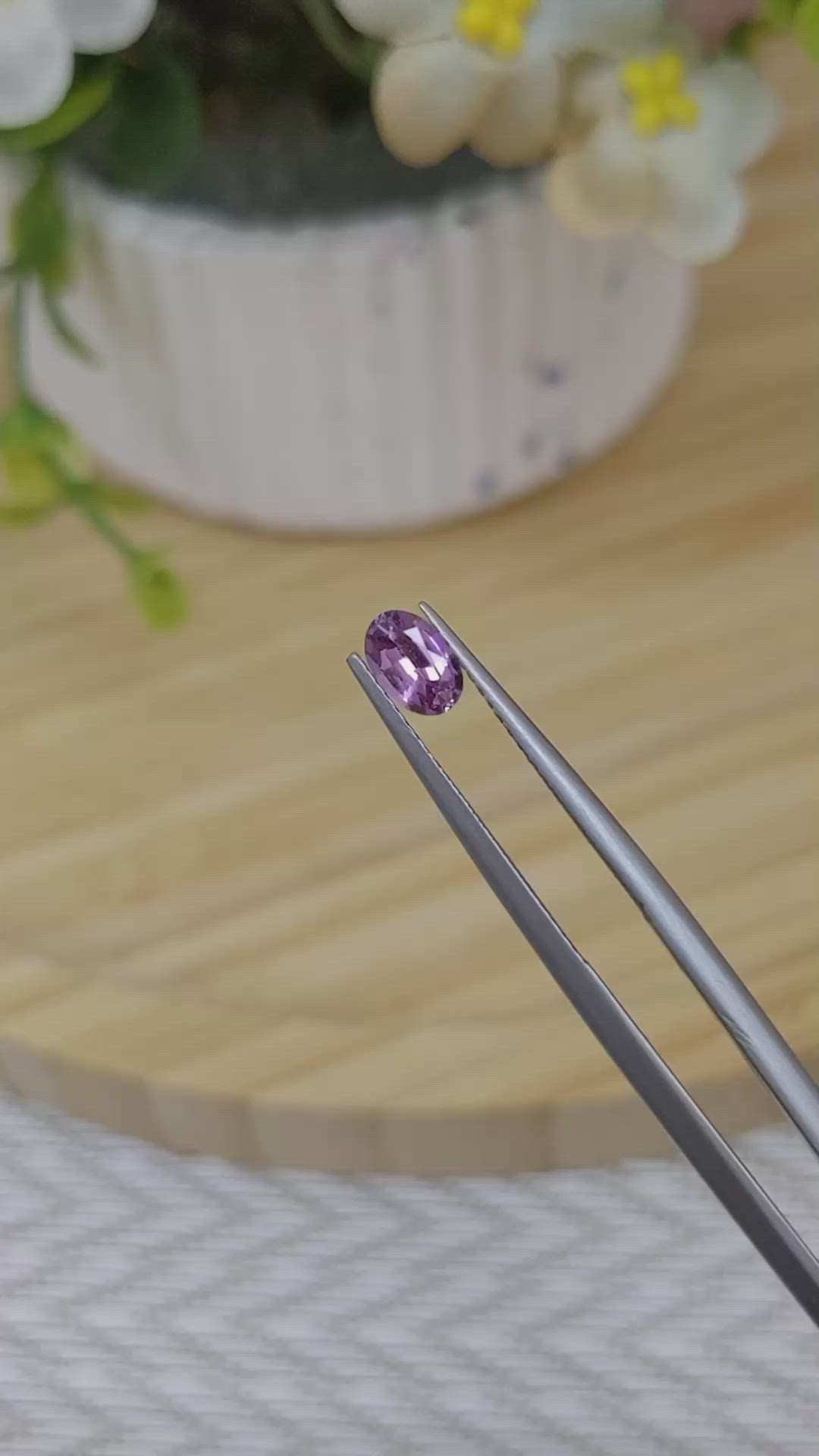 0.52 Ct. Pinkish Purple Sapphire from Madagascar Size Video