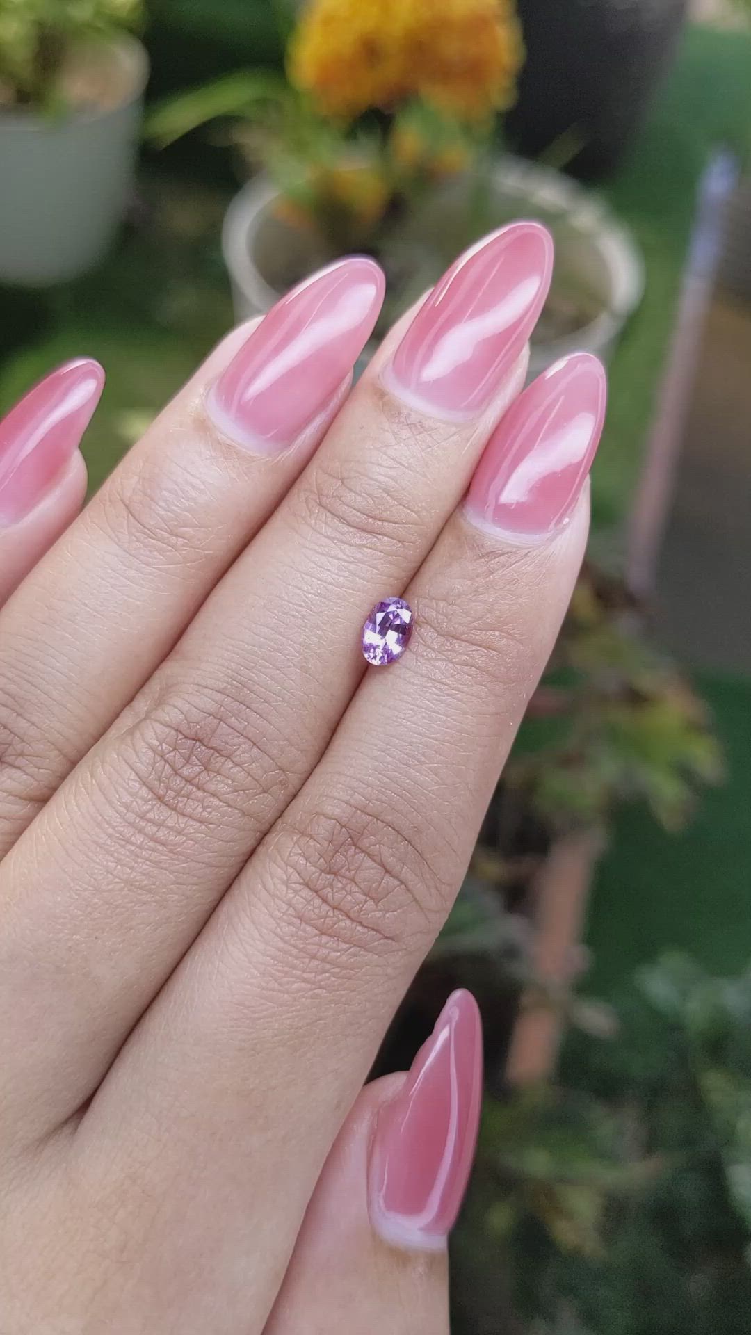 0.52 Ct. Pinkish Purple Sapphire from Madagascar Size Video