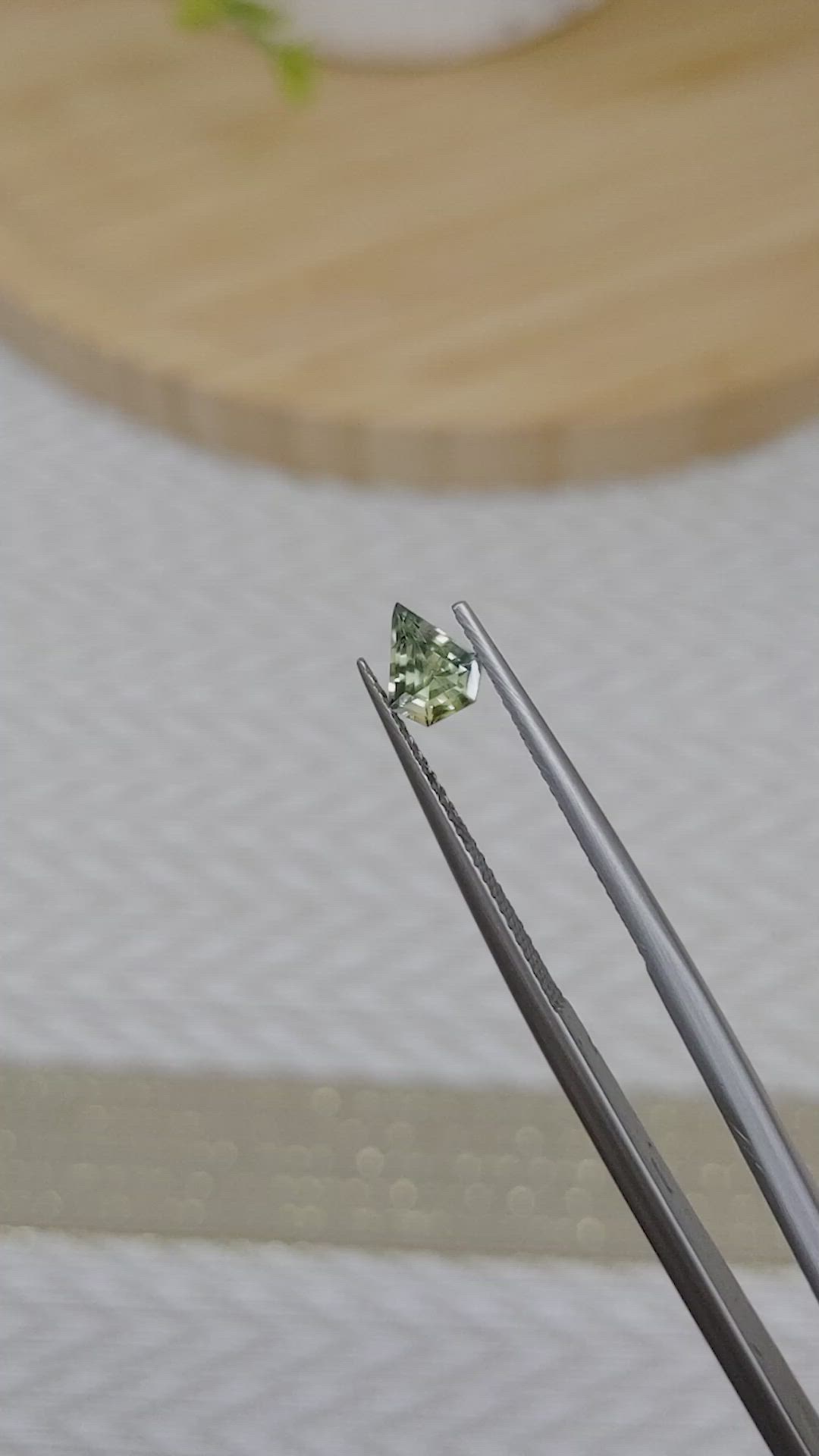 0.66 Ct. Yellowish Green Sapphire from Madagascar Size Video