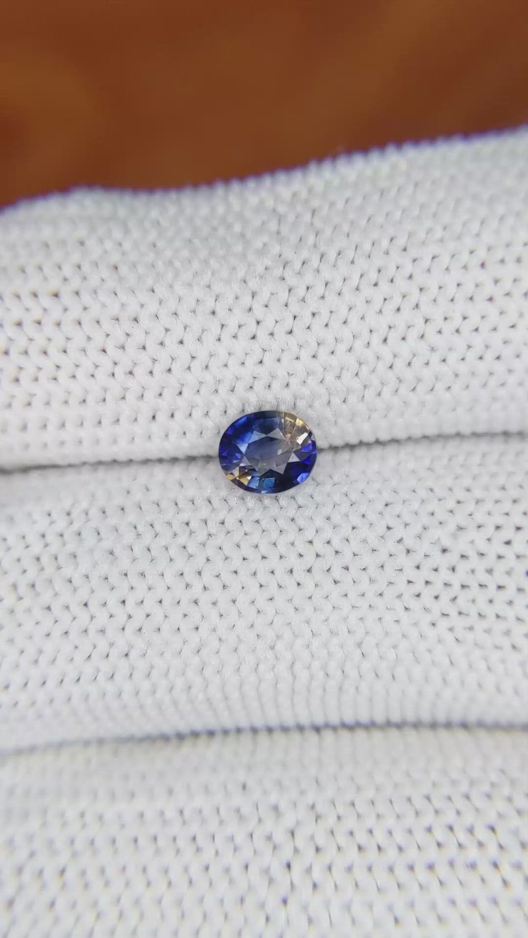 0.66 Ct. Bi Color Sapphire from Madagascar Size Video