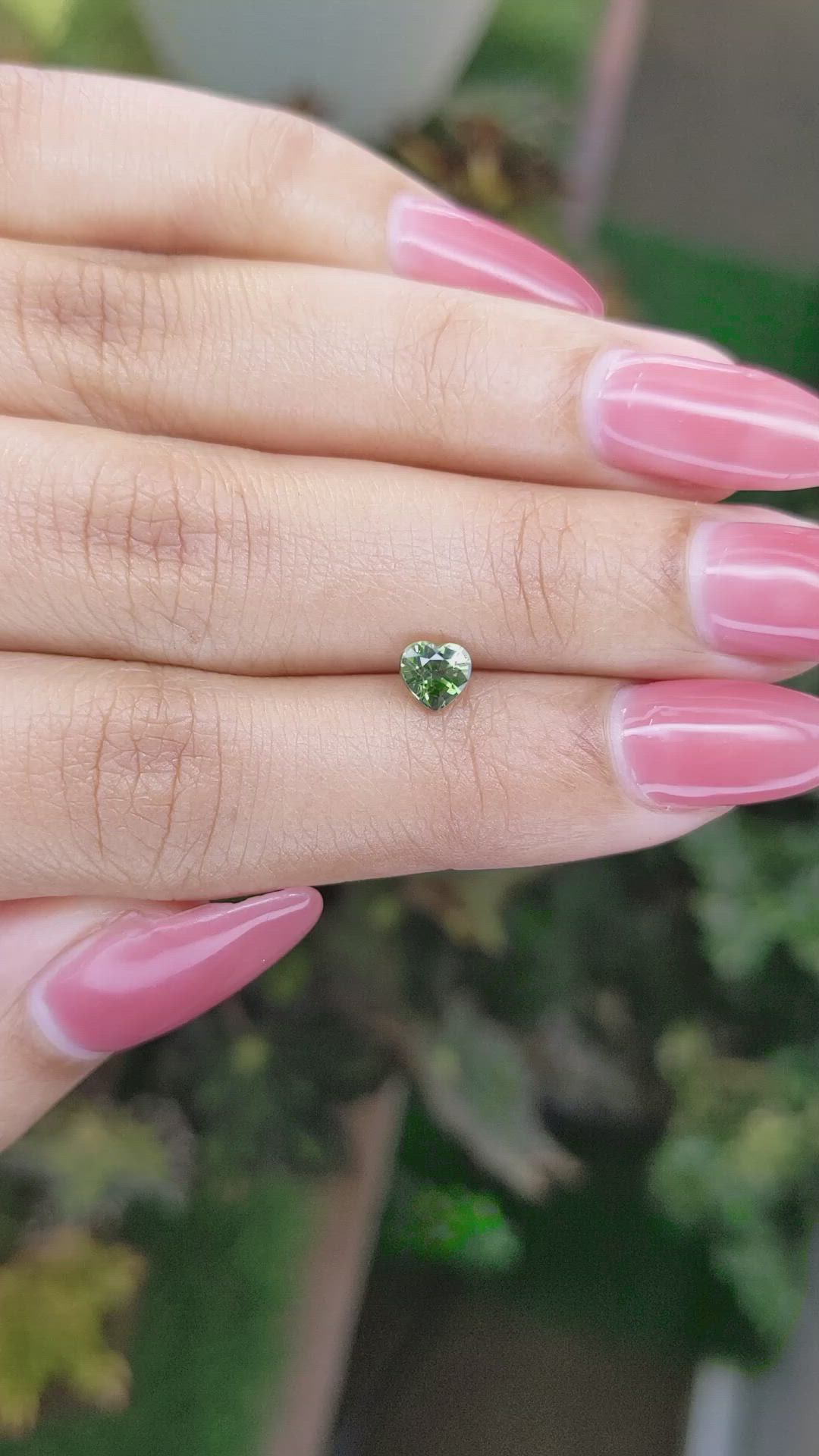 0.67 Ct. Yellowish Green Sapphire from Madagascar Size Video