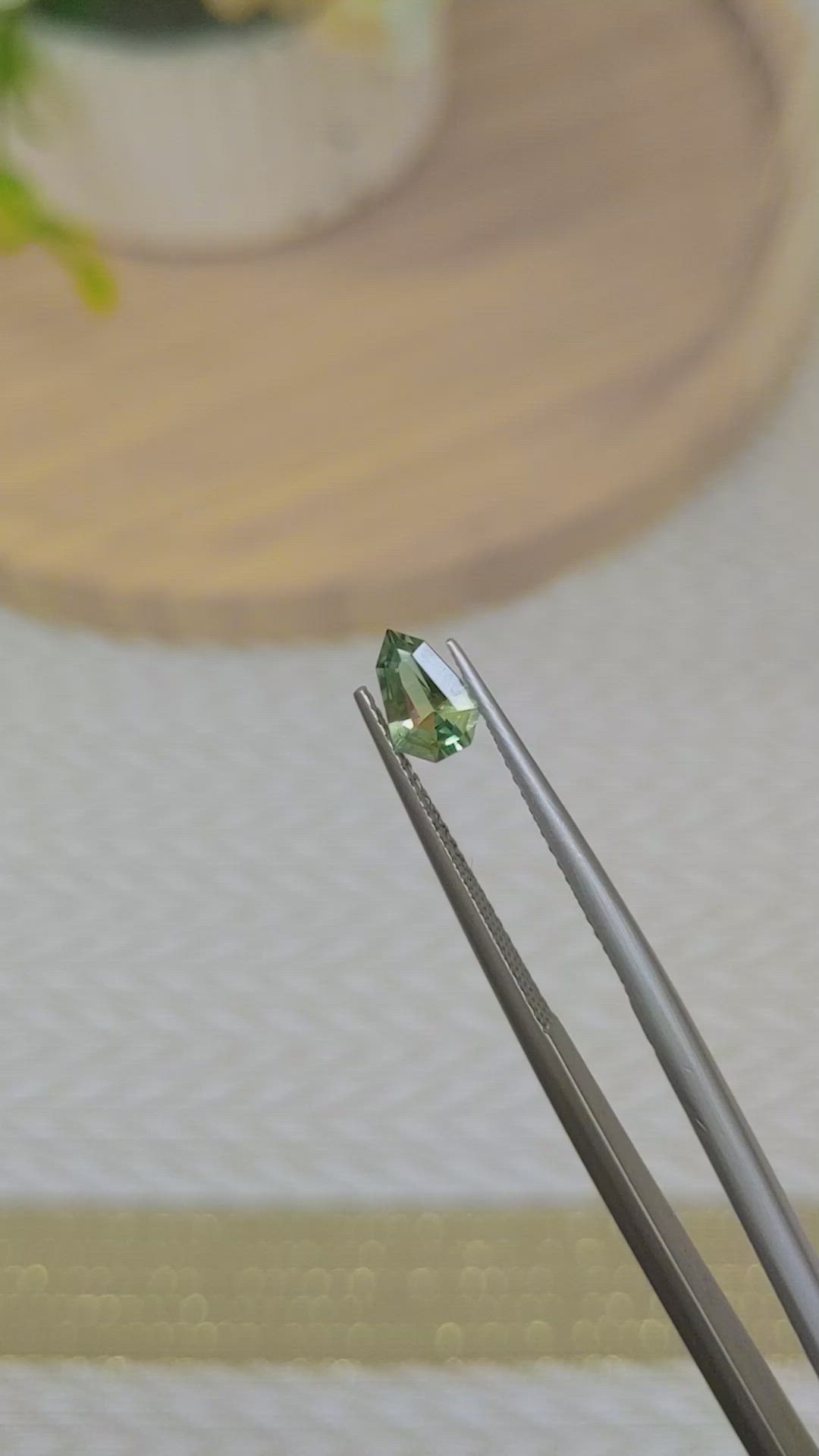 0.72 Ct. Yellowish Green Sapphire from Madagascar Size Video
