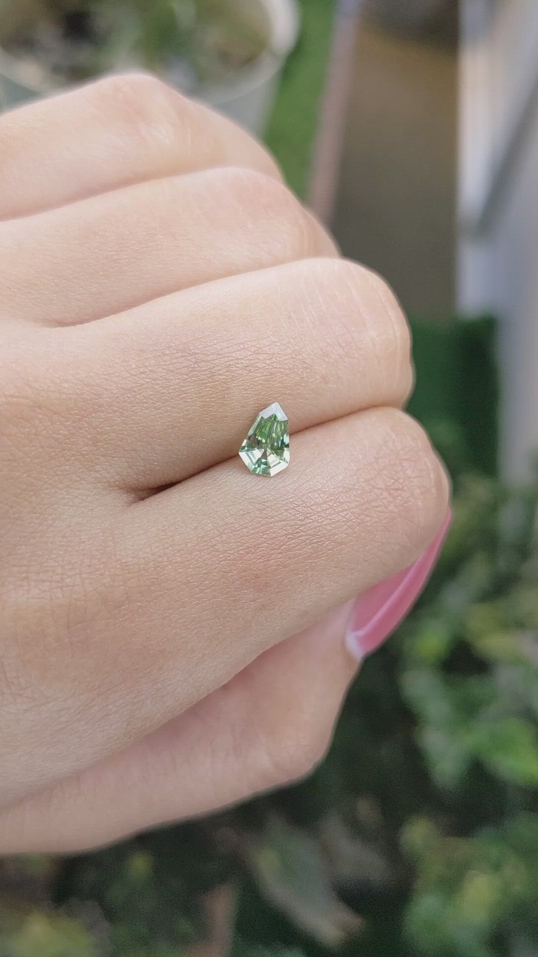 0.72 Ct. Yellowish Green Sapphire from Madagascar Size Video