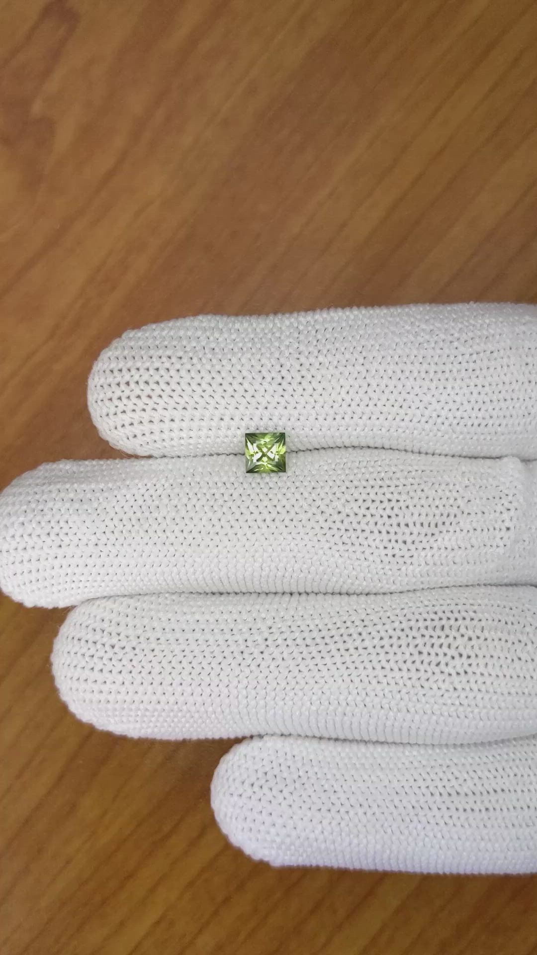 0.56 Ct. Yellowish Green Sapphire from Madagascar Size Video