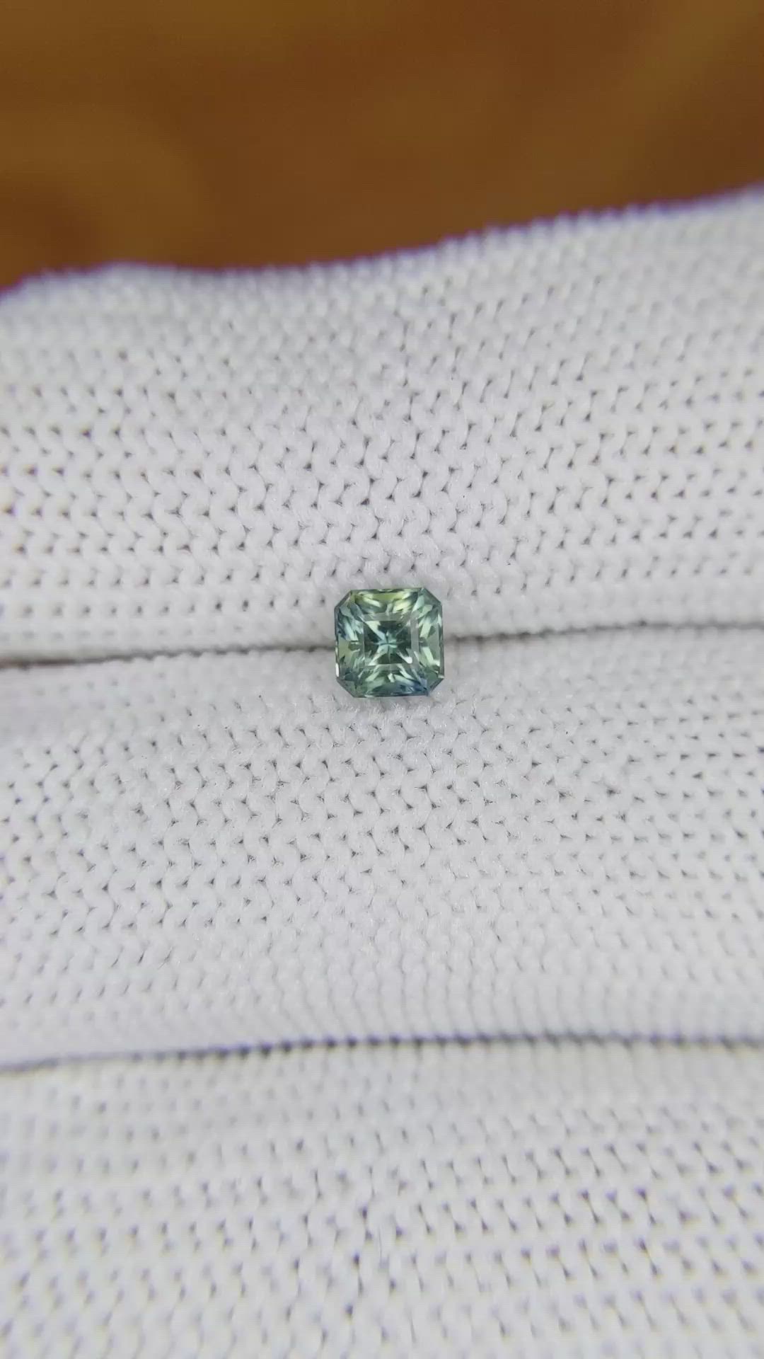 0.68 Ct. Bluish Green Sapphire from Madagascar Size Video