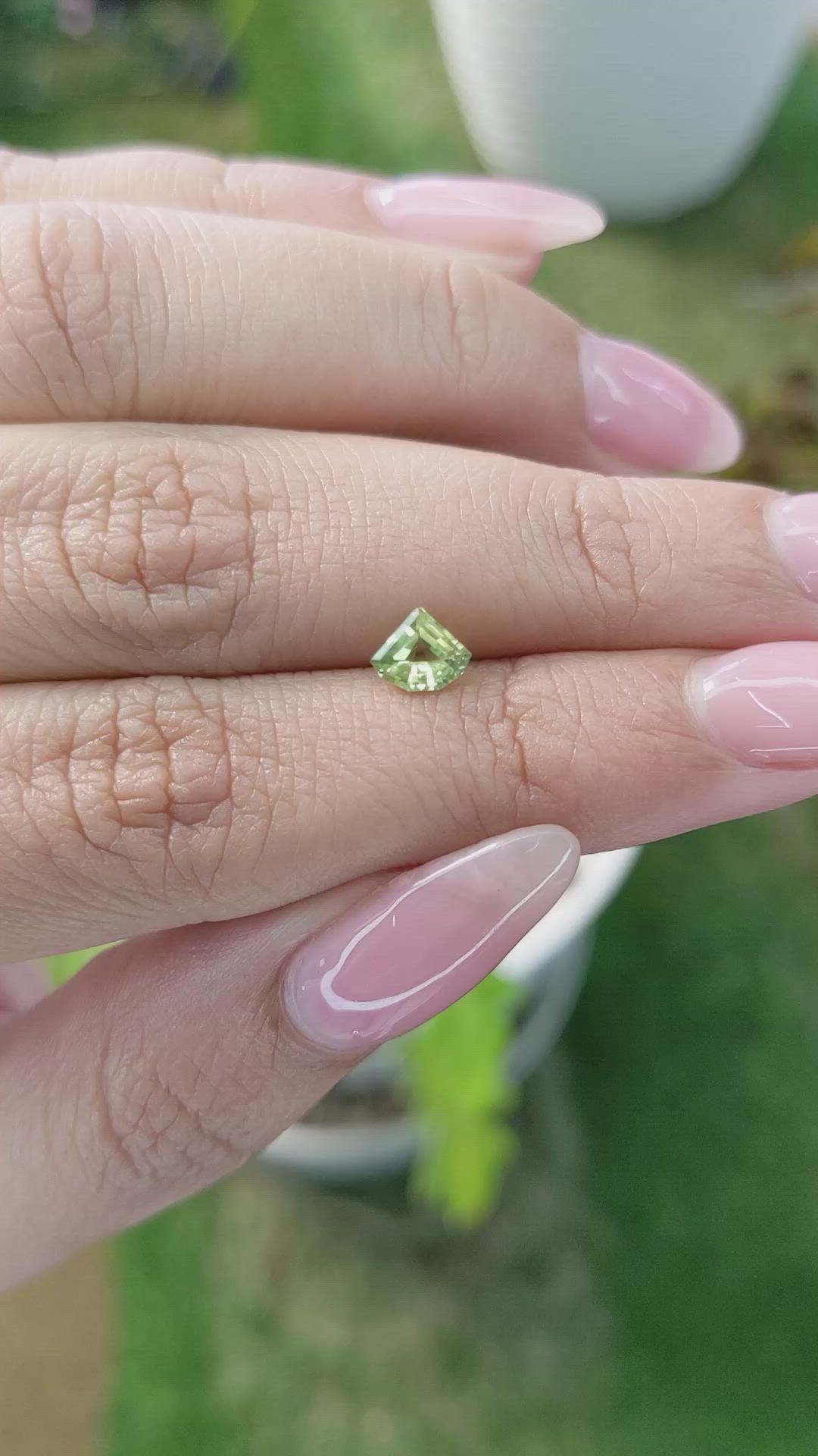 0.57 Ct. Yellowish Green Sapphire from Madagascar Size Video