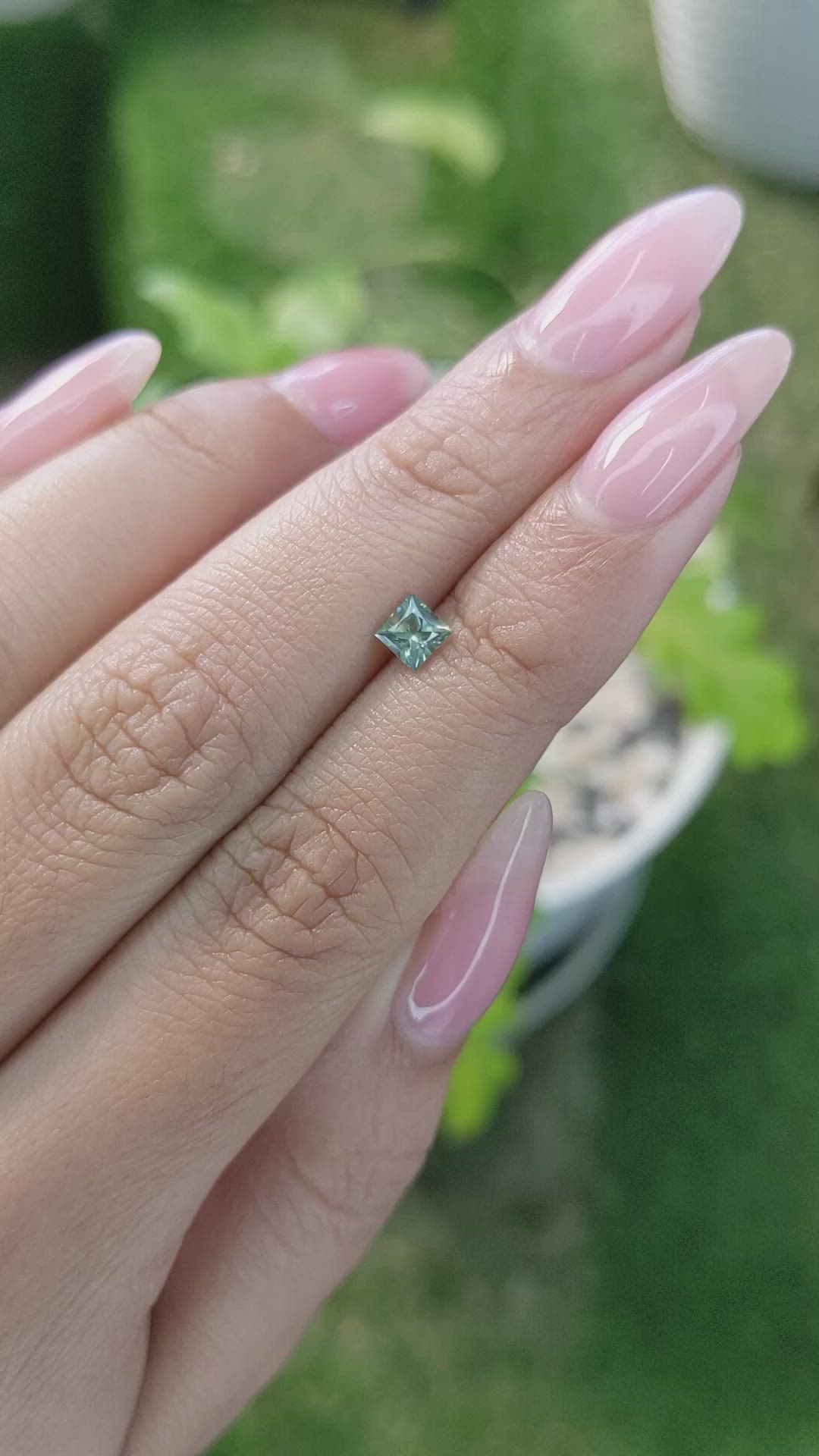 0.45 Ct. Green Sapphire from Madagascar Size Video