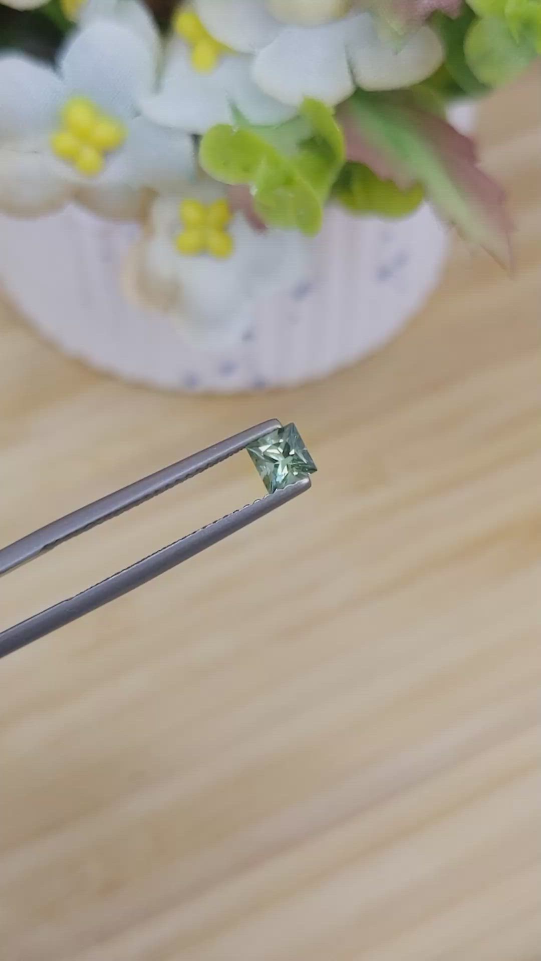 0.45 Ct. Green Sapphire from Madagascar Size Video