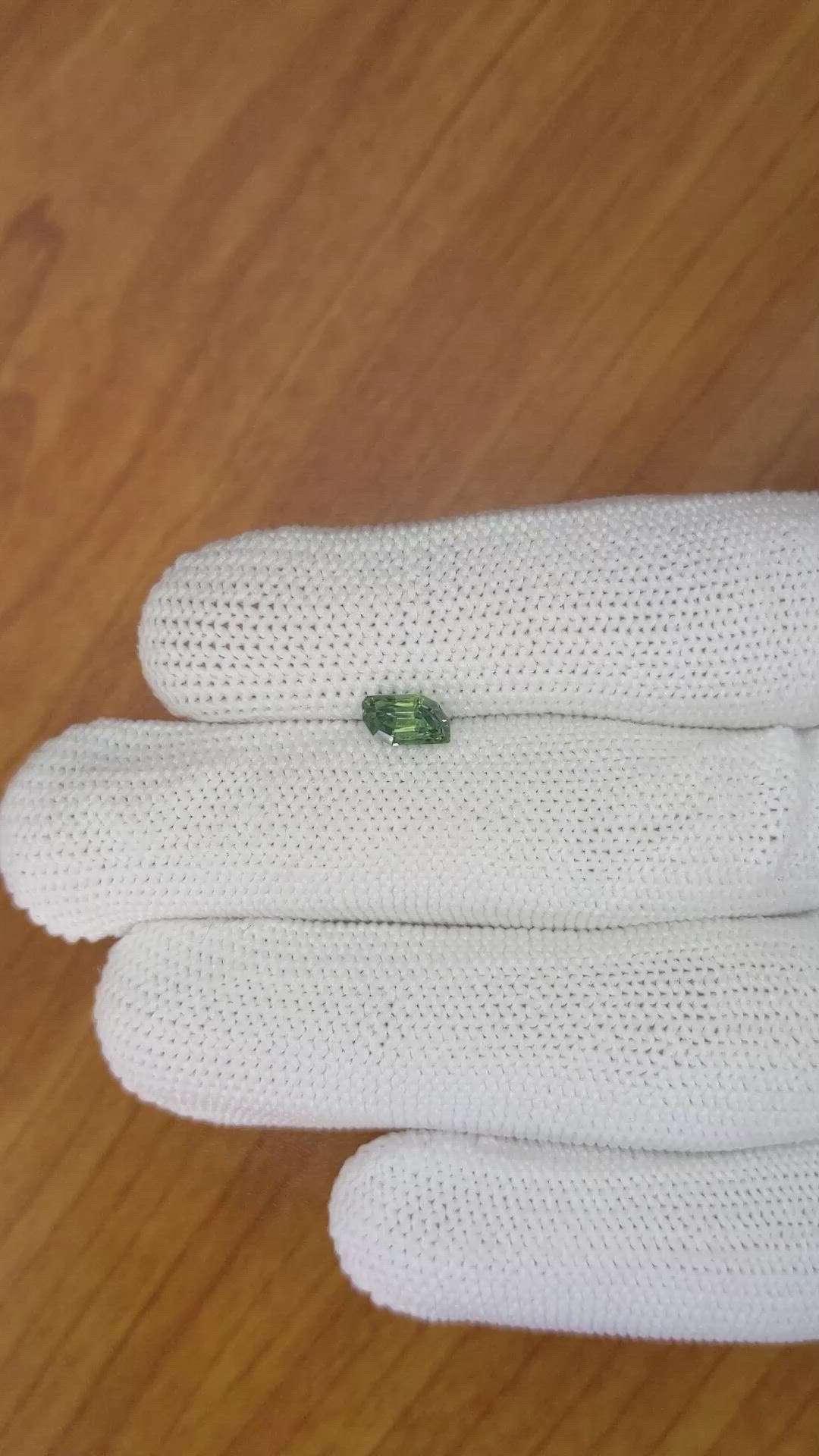 0.90 Ct. Green Sapphire from Madagascar Size Video