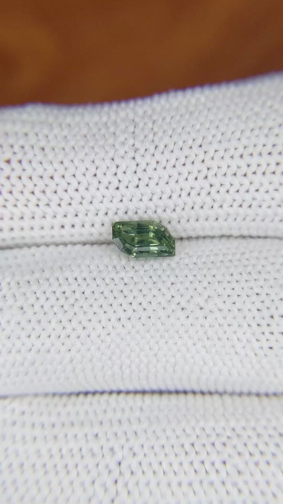 0.90 Ct. Green Sapphire from Madagascar Size Video