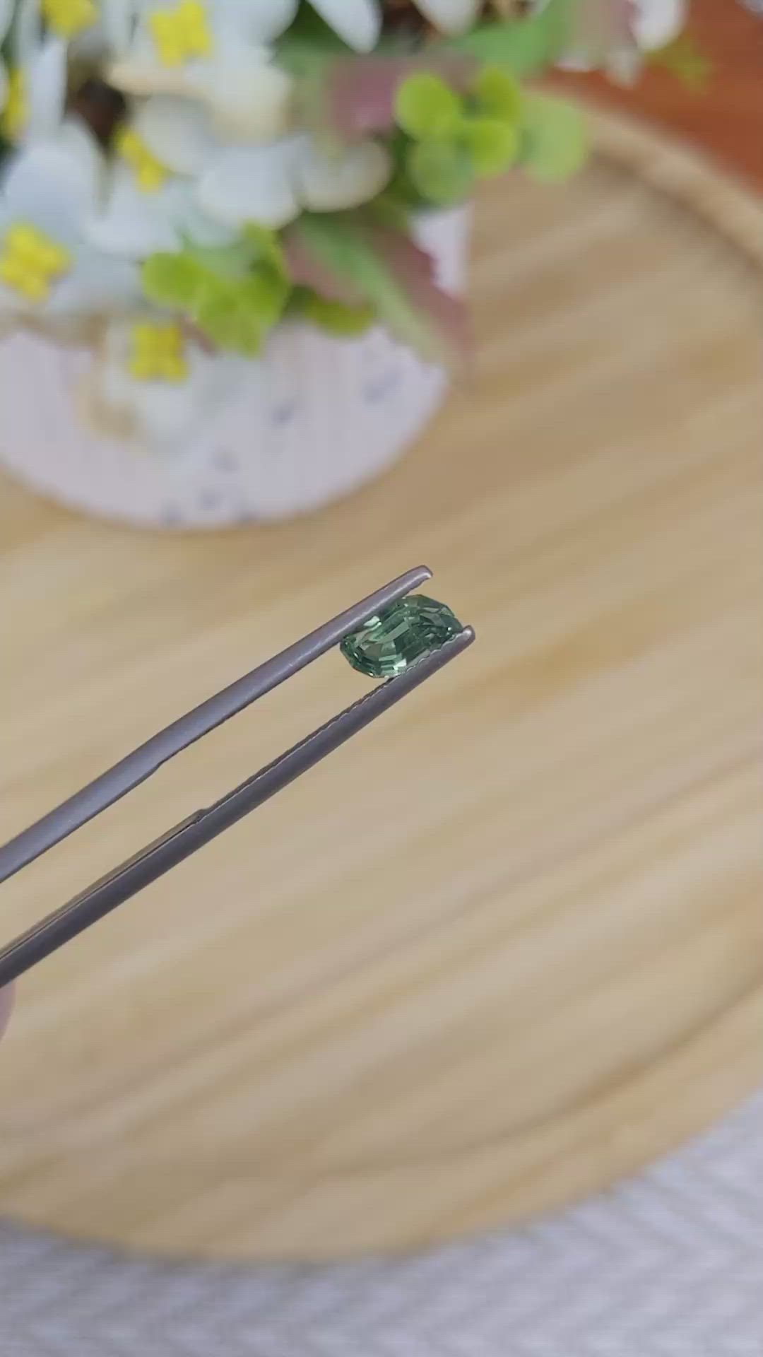 0.90 Ct. Green Sapphire from Madagascar Size Video