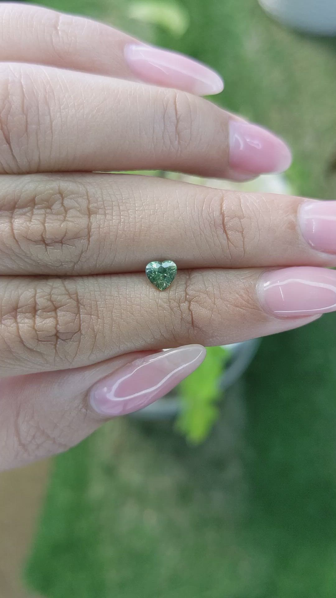 0.57 Ct. Bluish Green Sapphire from Madagascar Size Video