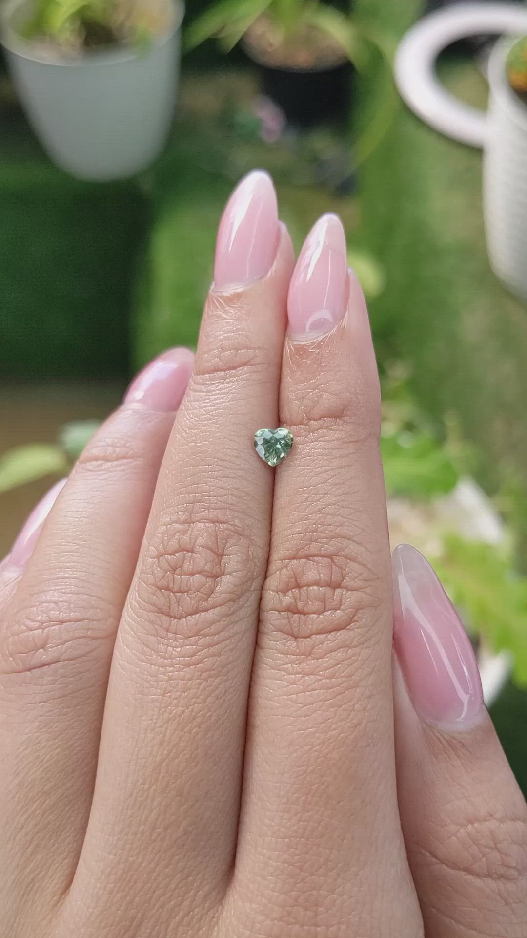 0.57 Ct. Bluish Green Sapphire from Madagascar Size Video