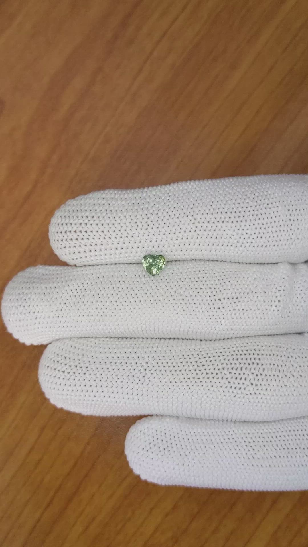 0.57 Ct. Bluish Green Sapphire from Madagascar Size Video