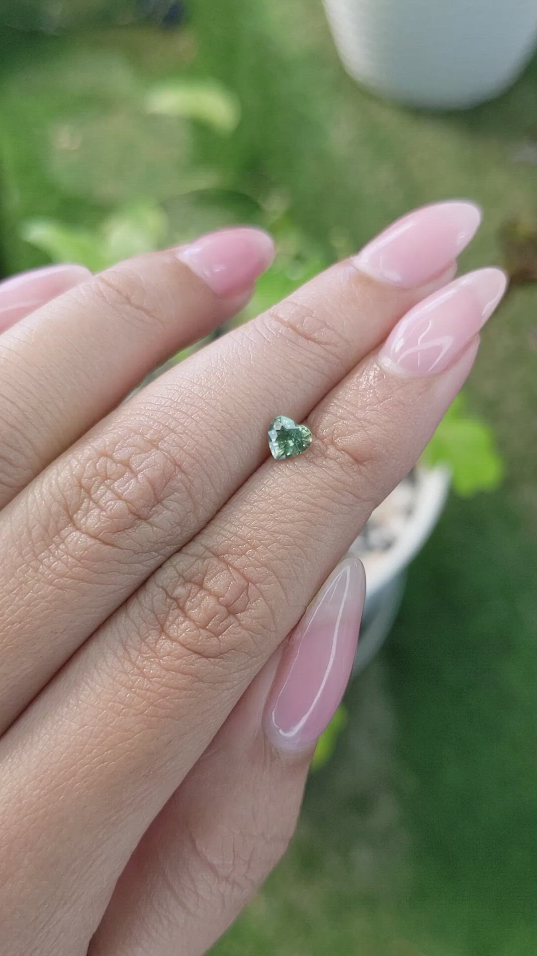 0.57 Ct. Bluish Green Sapphire from Madagascar Size Video