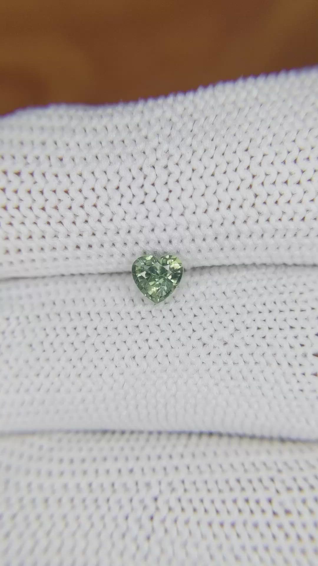0.57 Ct. Bluish Green Sapphire from Madagascar Size Video