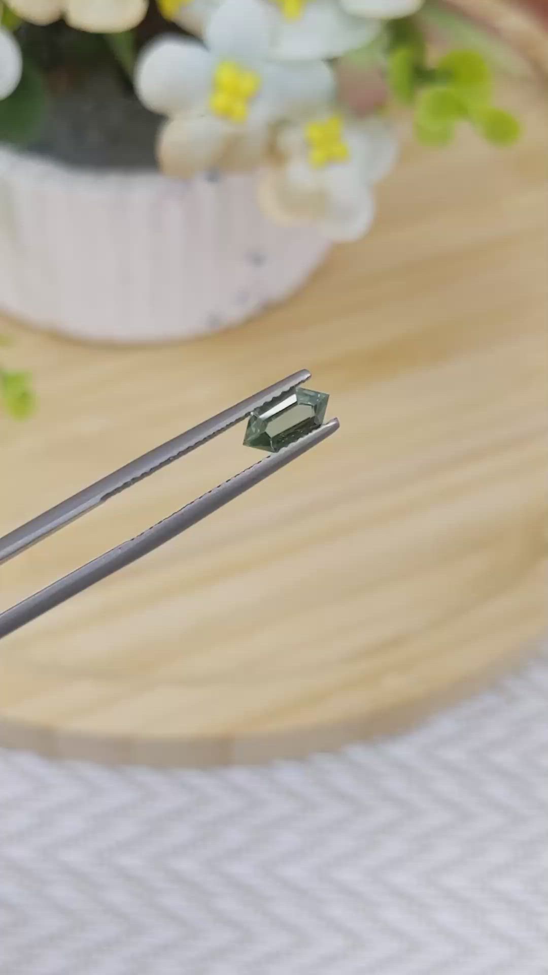 0.70 Ct. Green Sapphire from Madagascar Size Video