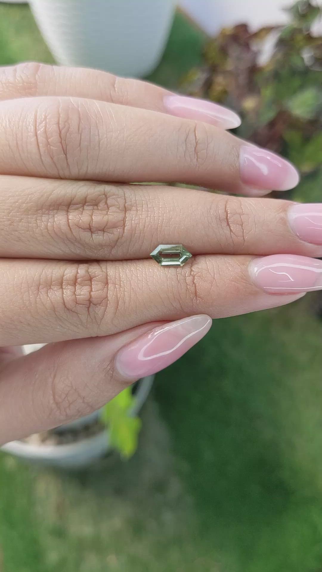 0.70 Ct. Green Sapphire from Madagascar Size Video