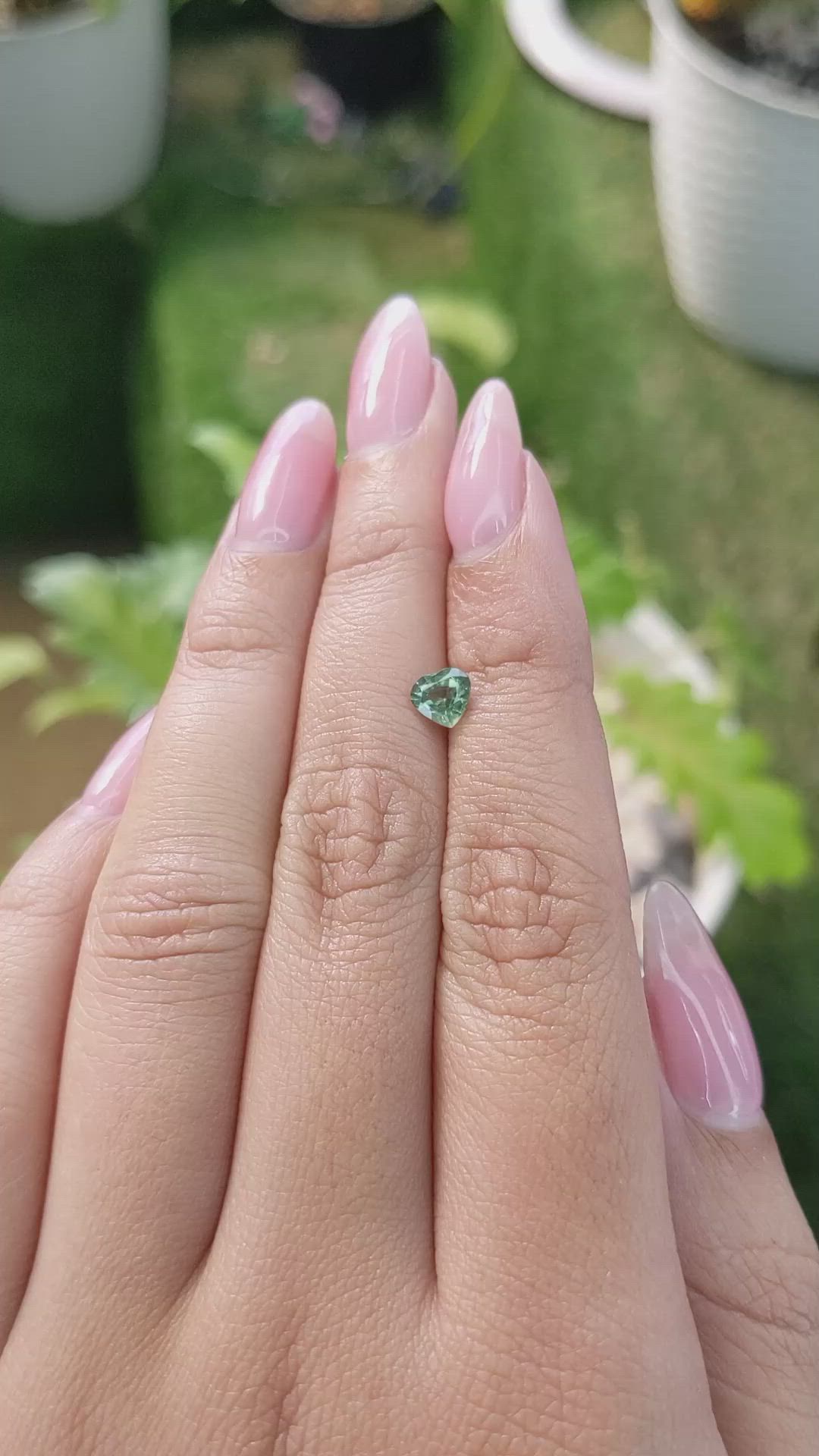 0.60 Ct. Green Sapphire from Madagascar Size Video