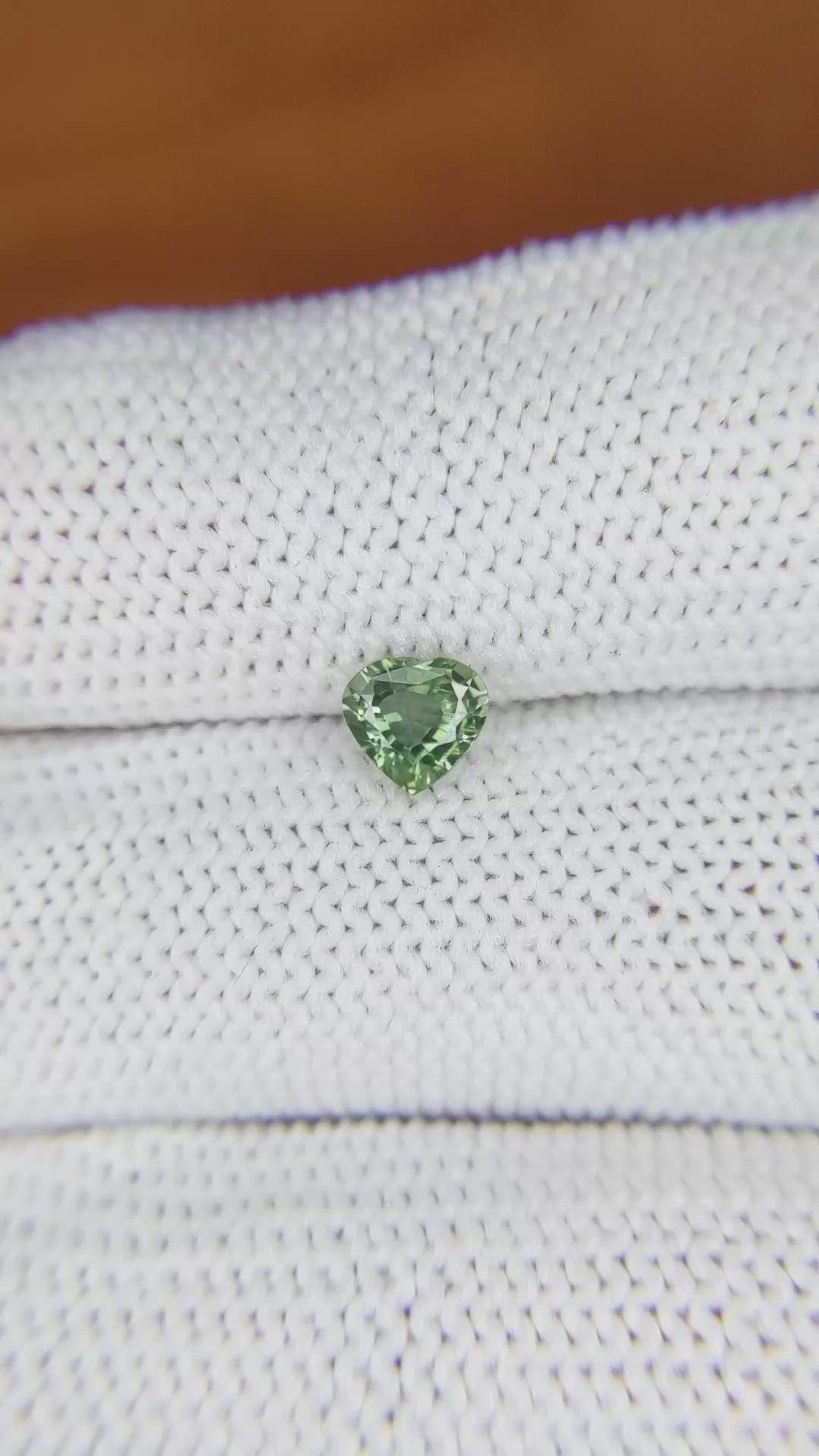 0.60 Ct. Green Sapphire from Madagascar Size Video