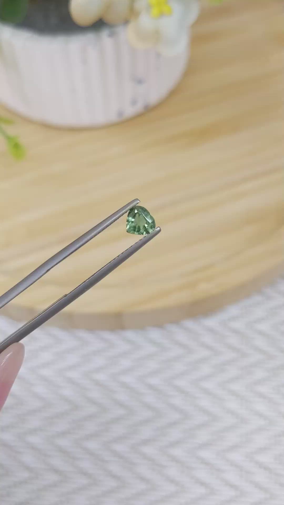 0.60 Ct. Green Sapphire from Madagascar Size Video