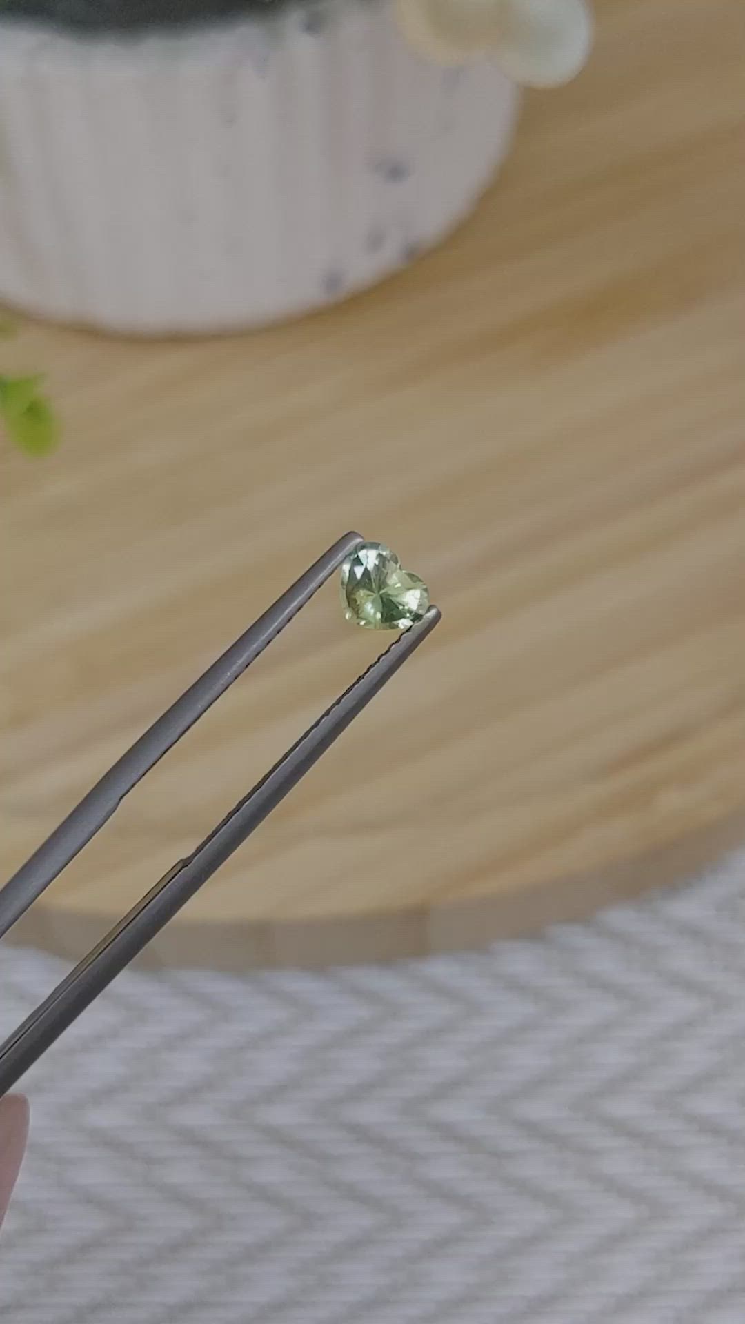 0.56 Ct. Yellowish Green Sapphire from Madagascar Size Video