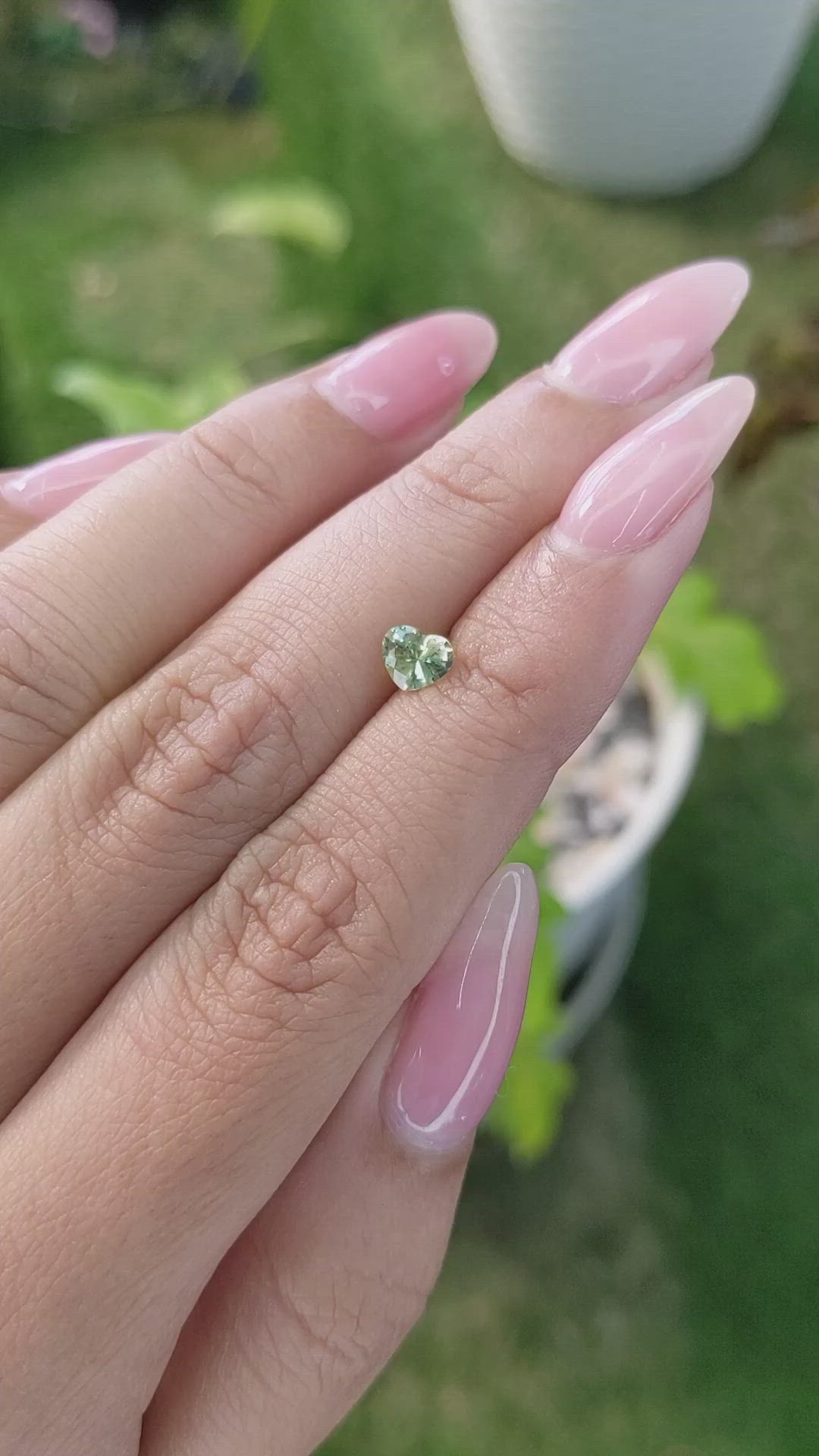 0.56 Ct. Yellowish Green Sapphire from Madagascar Size Video