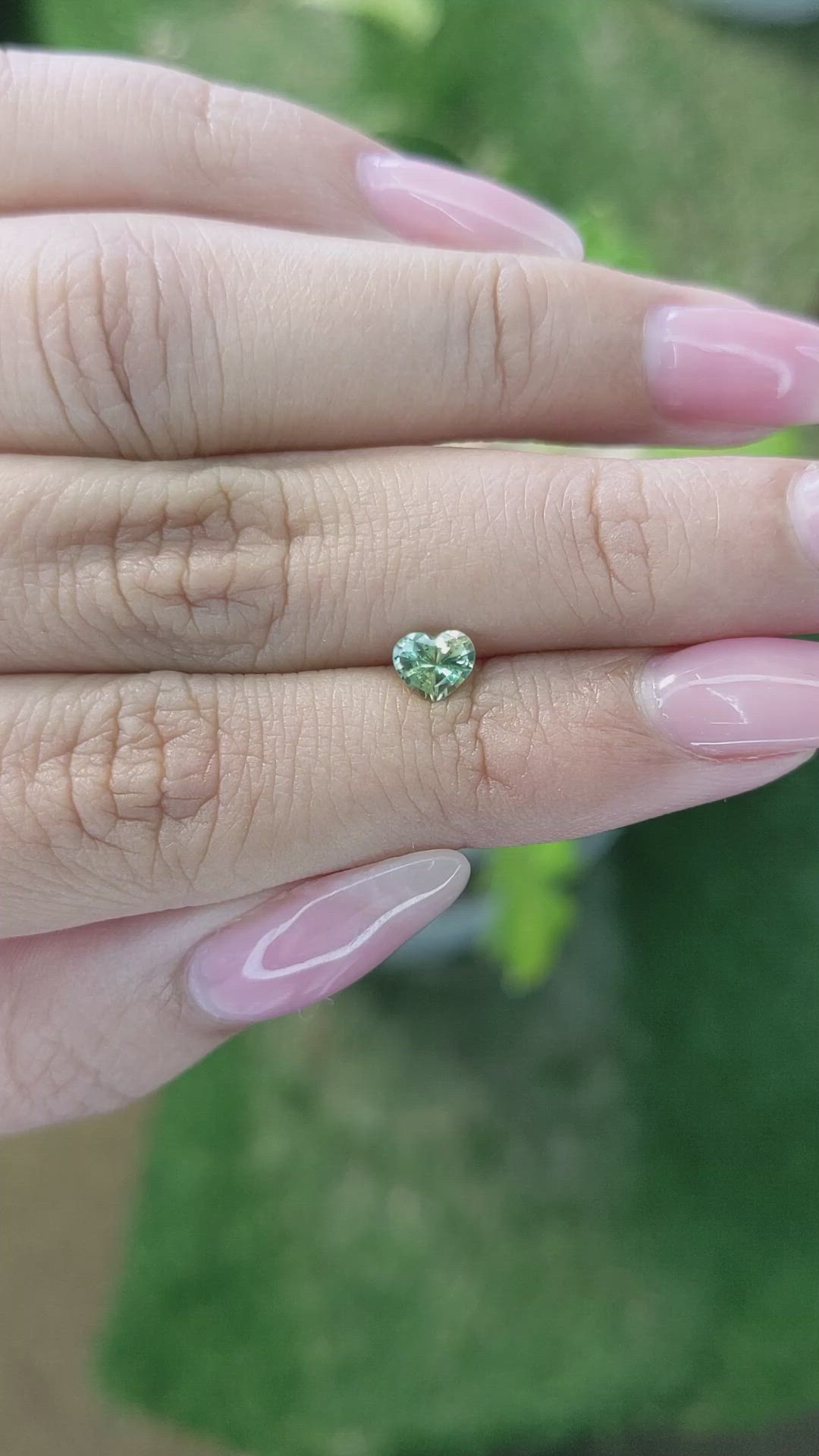 0.56 Ct. Yellowish Green Sapphire from Madagascar Size Video