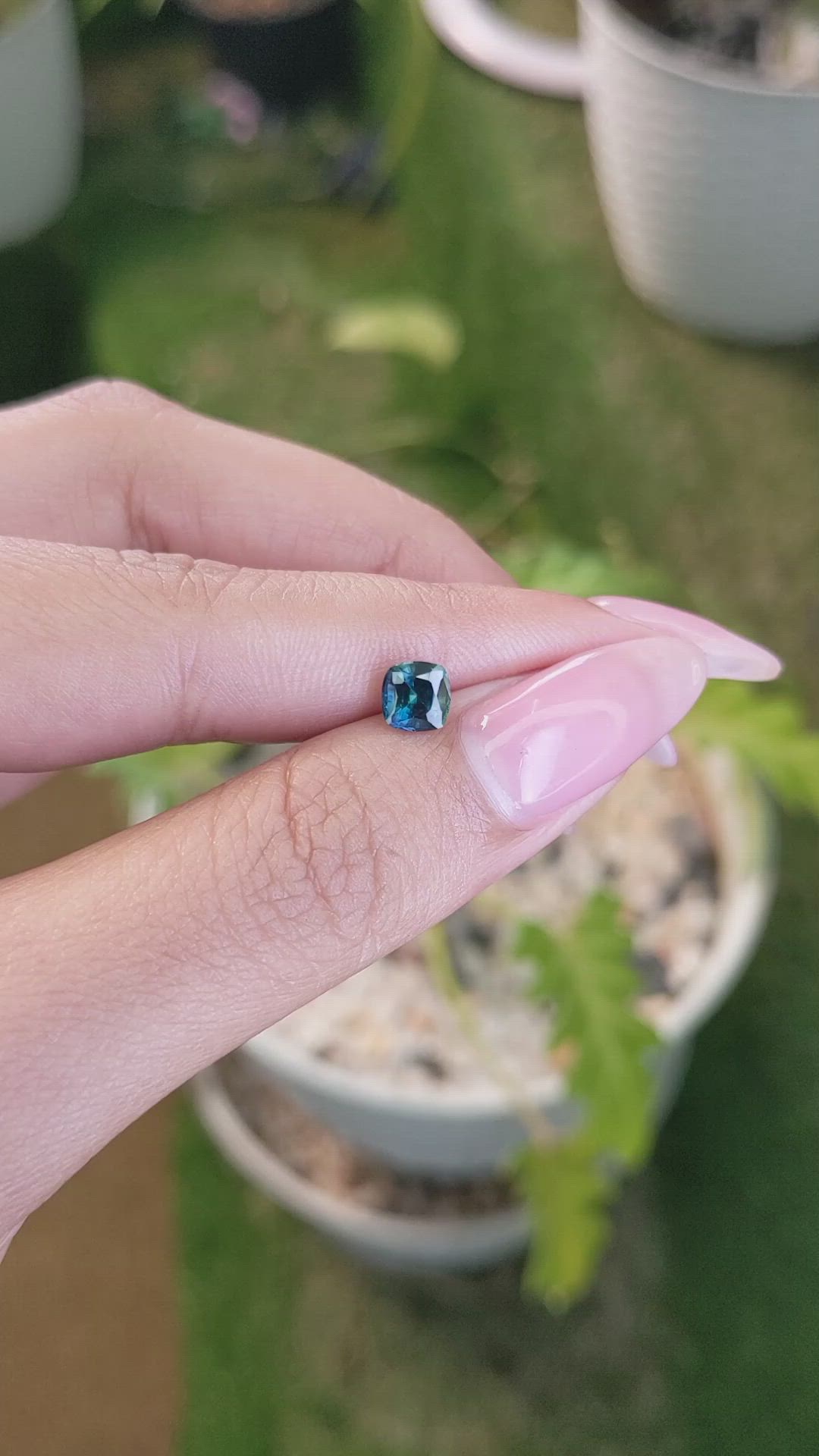 1.01 Ct. Greenish Blue Sapphire from Madagascar Size Video