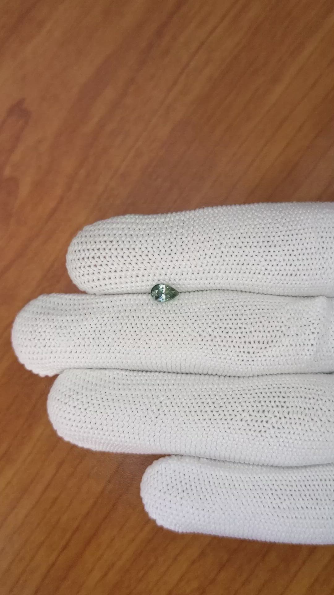 0.42 Ct. Bluish Green Sapphire from Madagascar Size Video