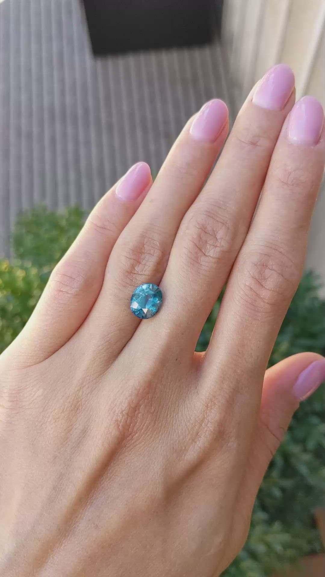 3.56 Ct. Greenish Blue Sapphire from Tanzania Size Video