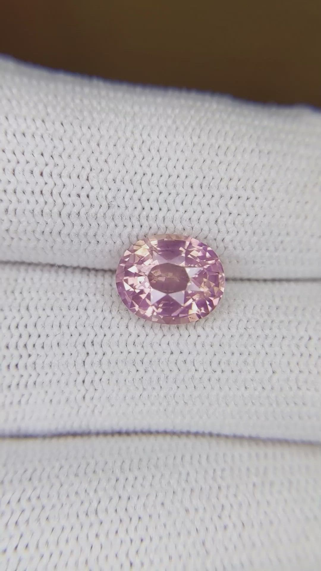 2.58 Ct. Purplish Pink Sapphire from Tanzania Size Video